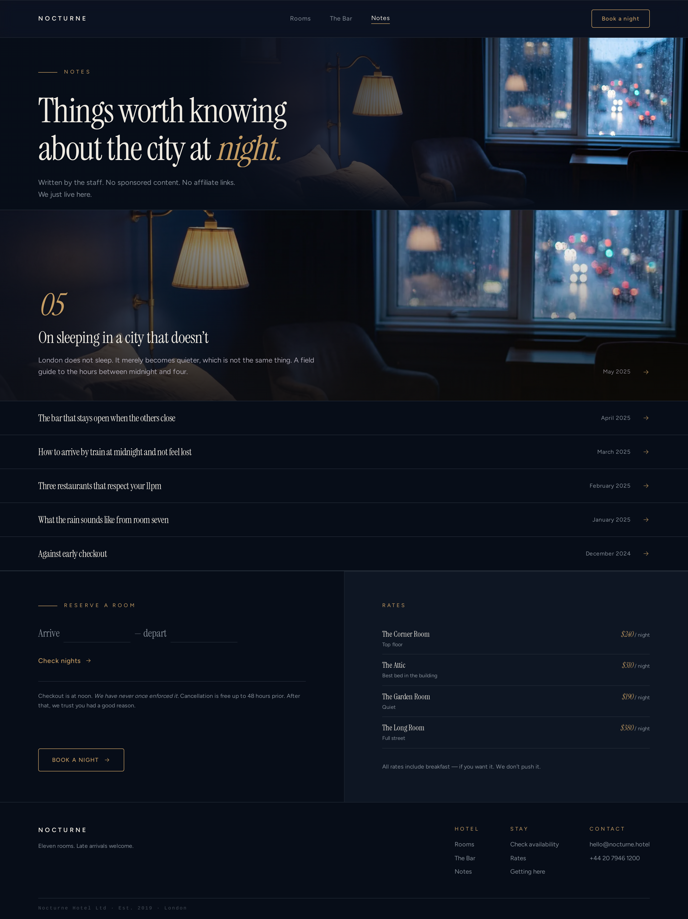 Notes screen