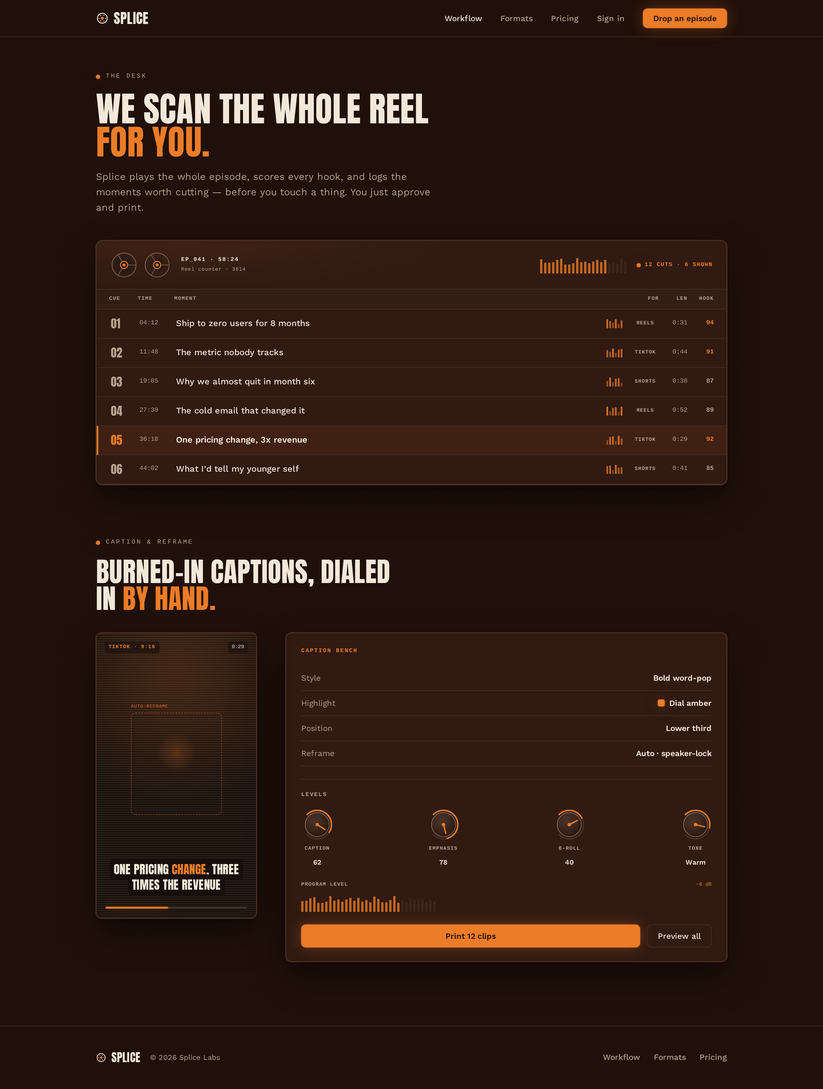 Workflow screen