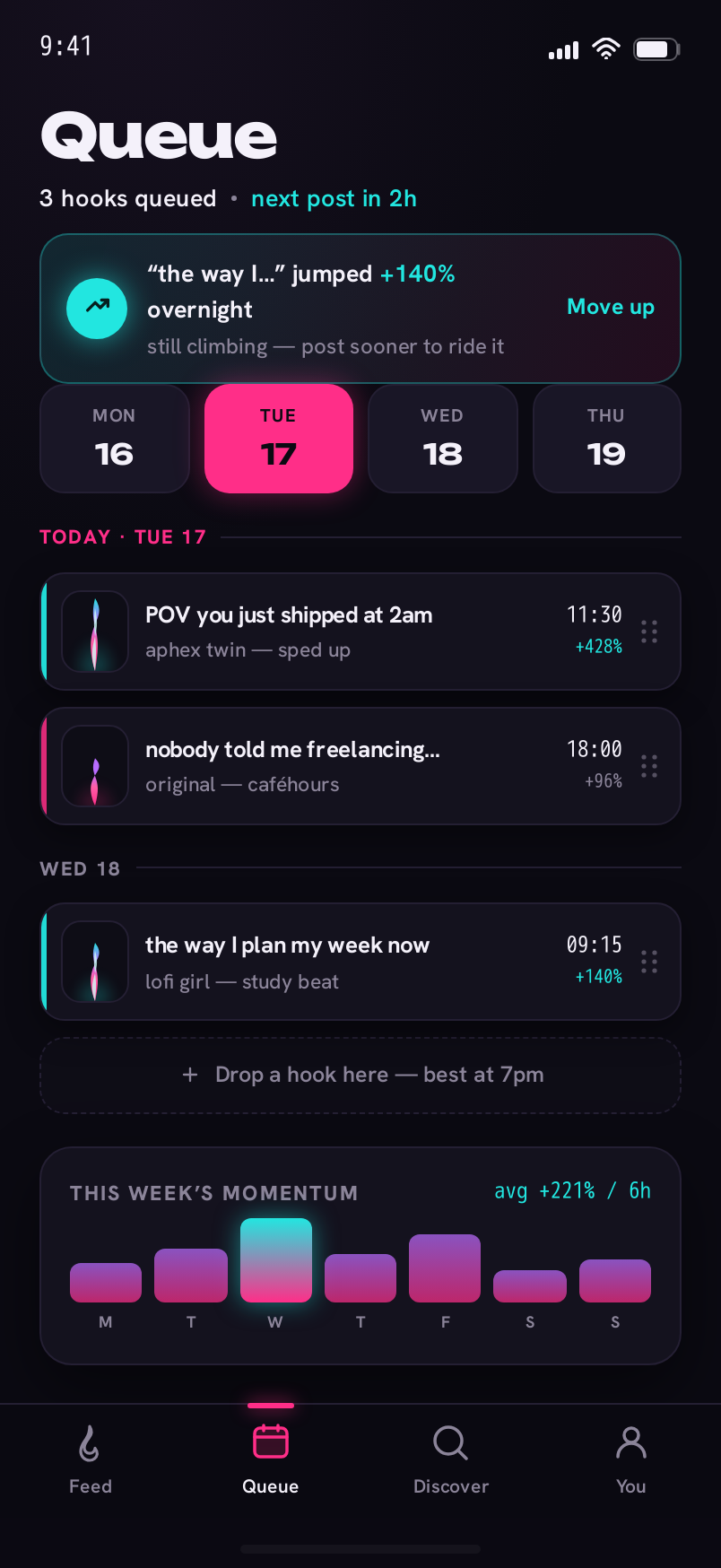 Queue screen