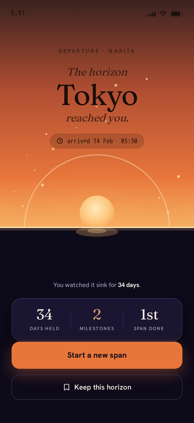 Reached screen