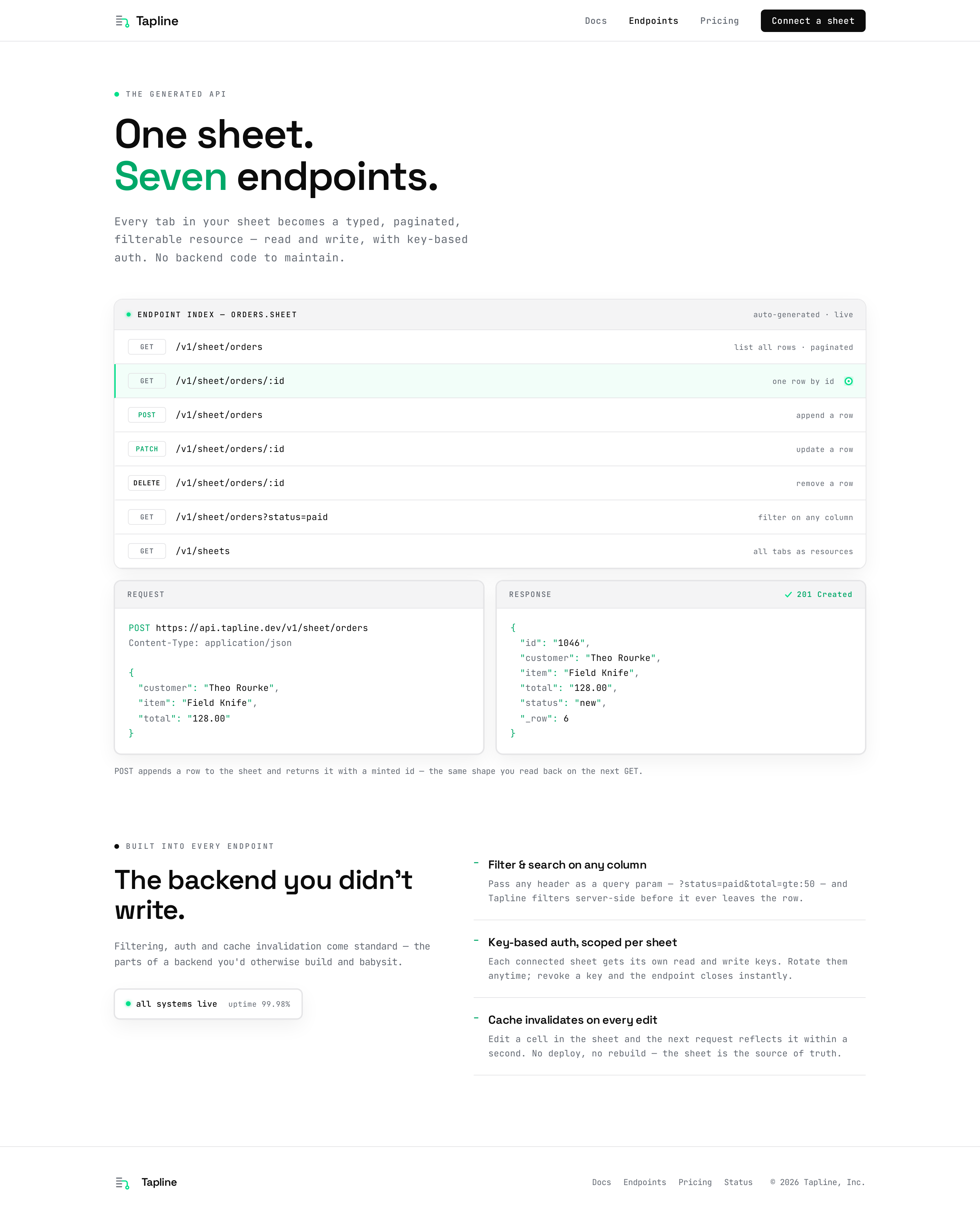 Endpoints screen