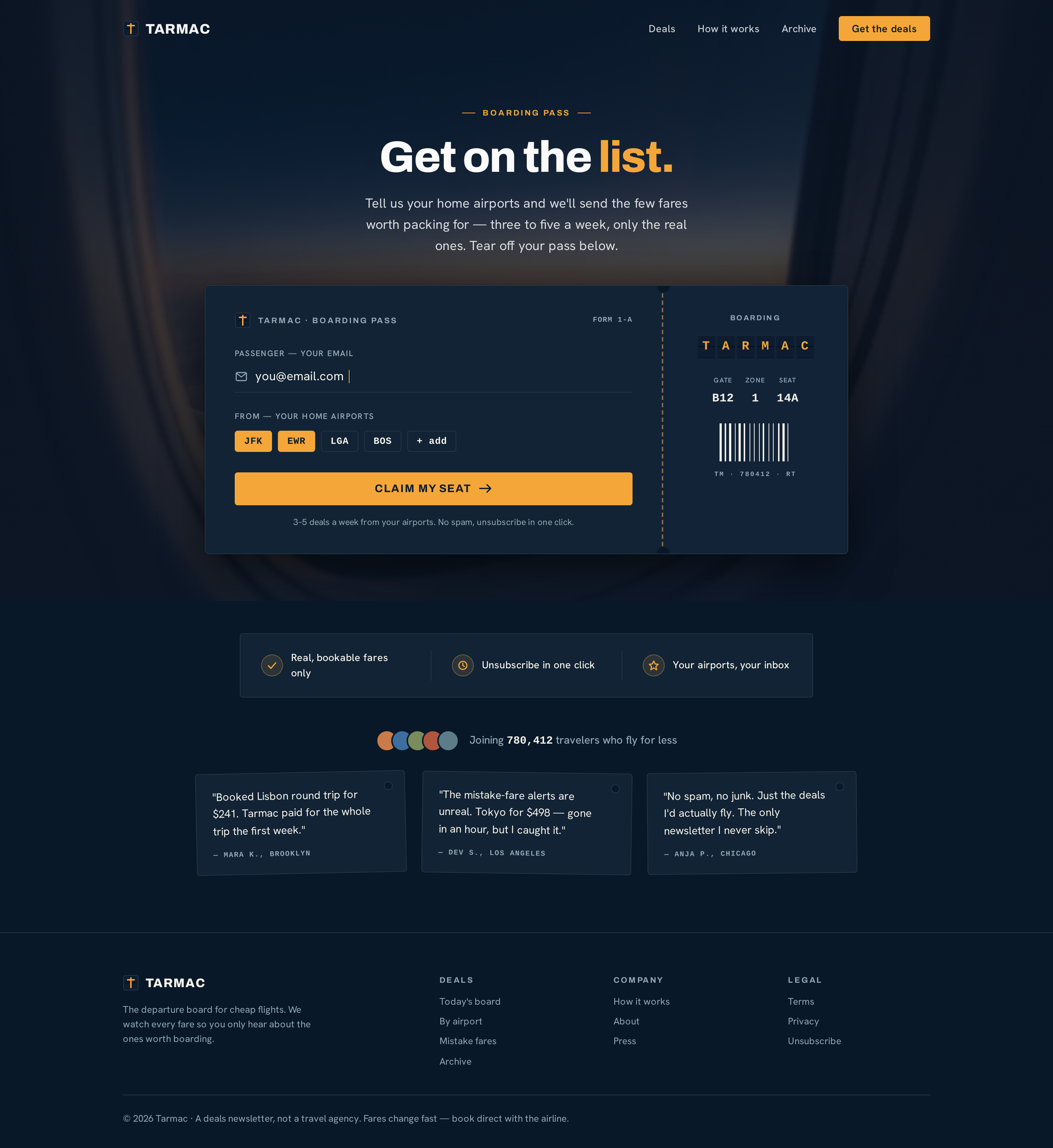Subscribe screen