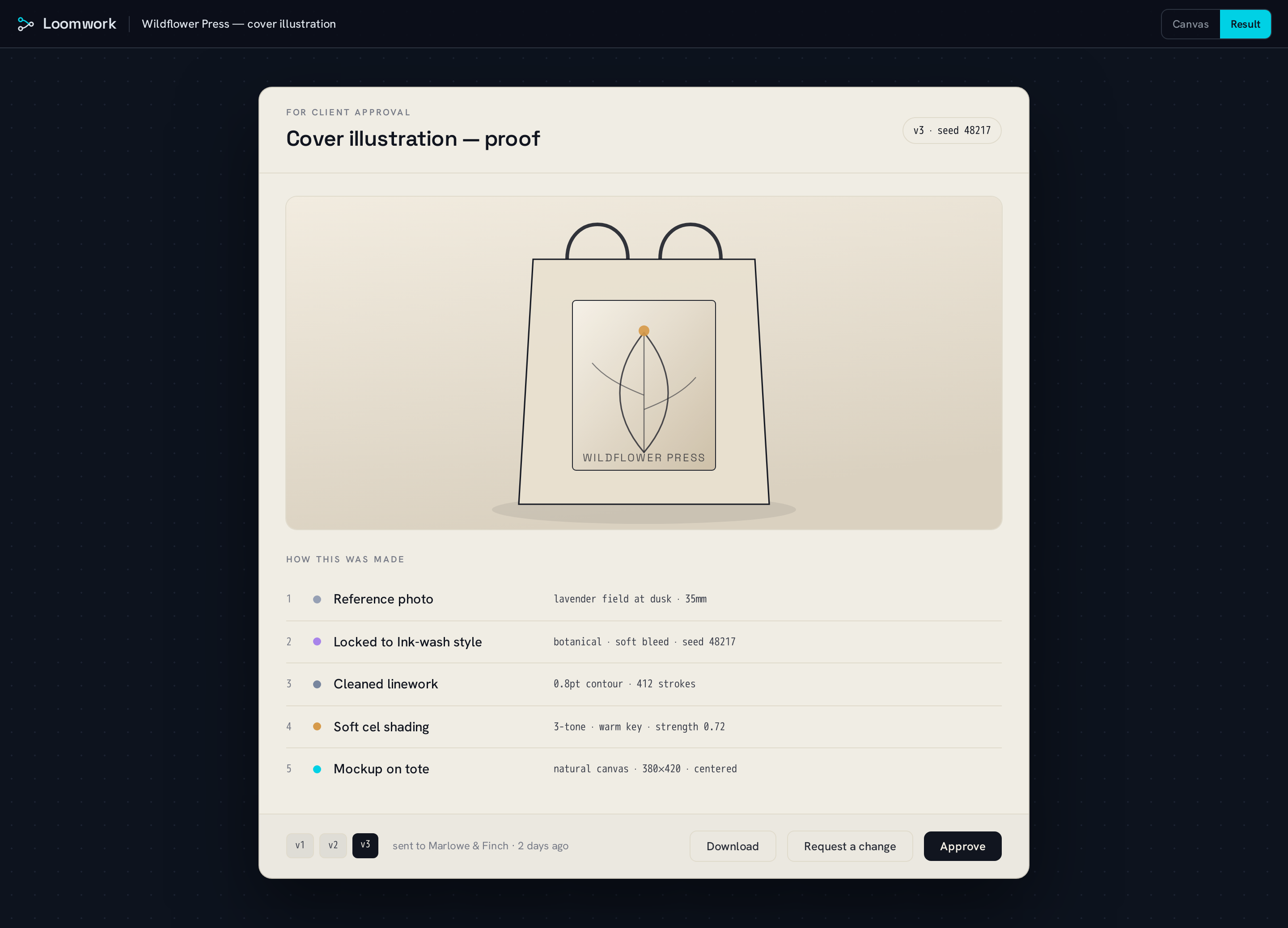 Approval screen