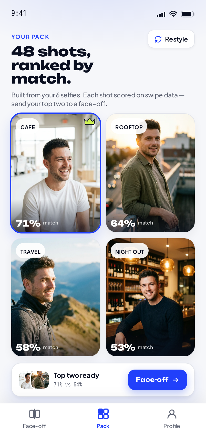 Pack screen