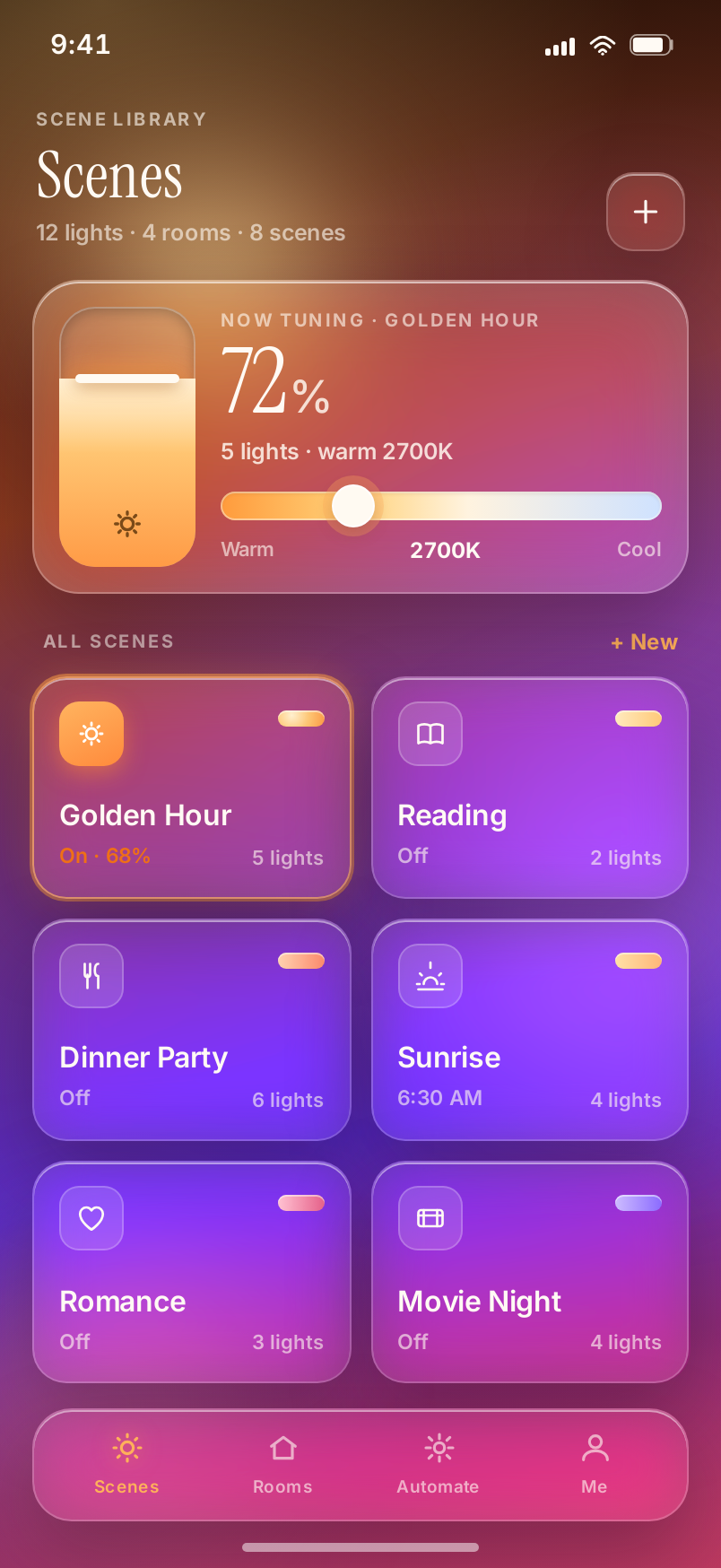 Scenes screen