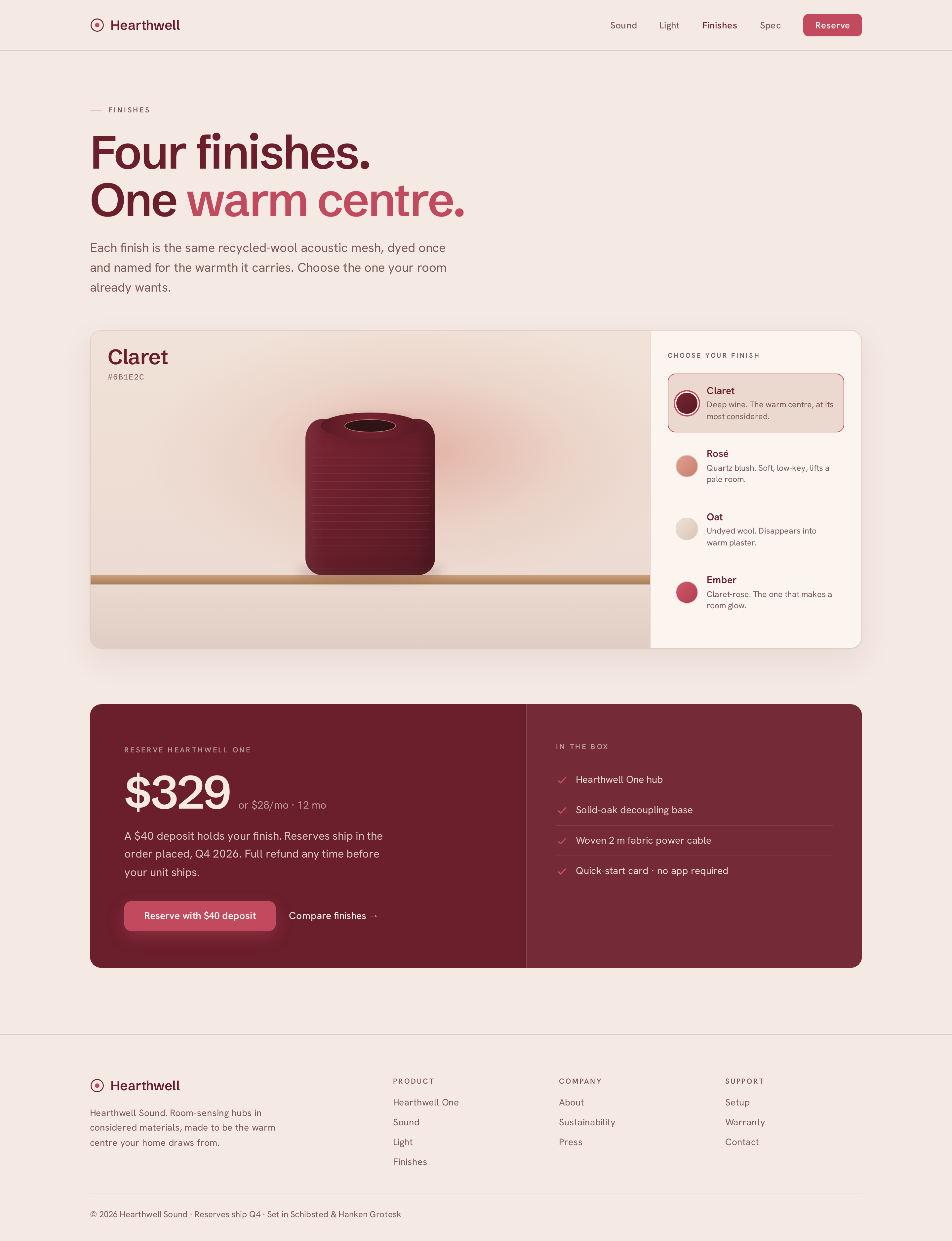 Finishes screen