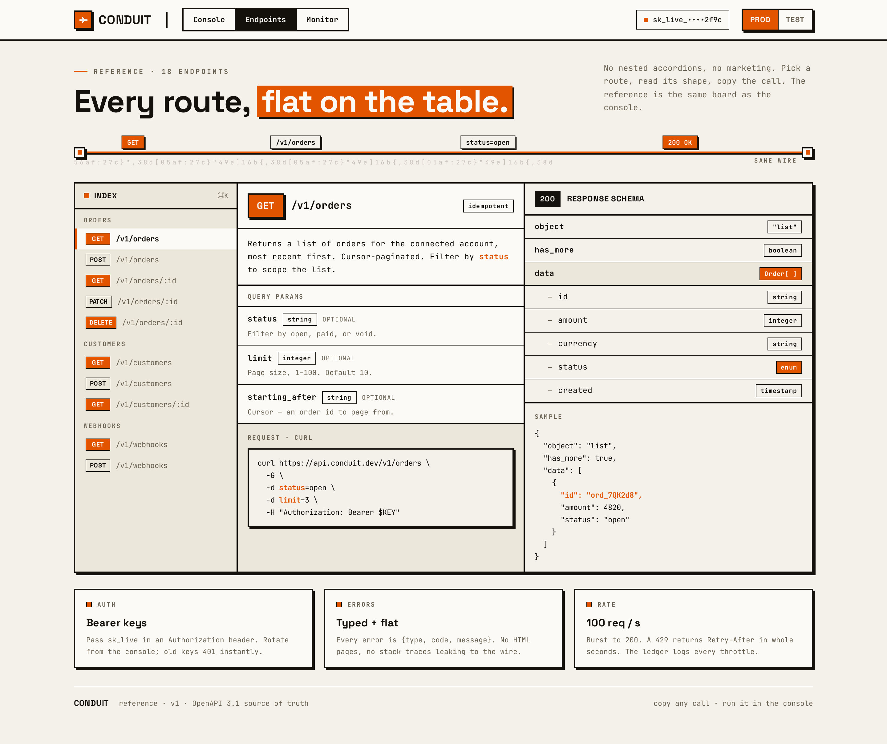 Endpoints screen