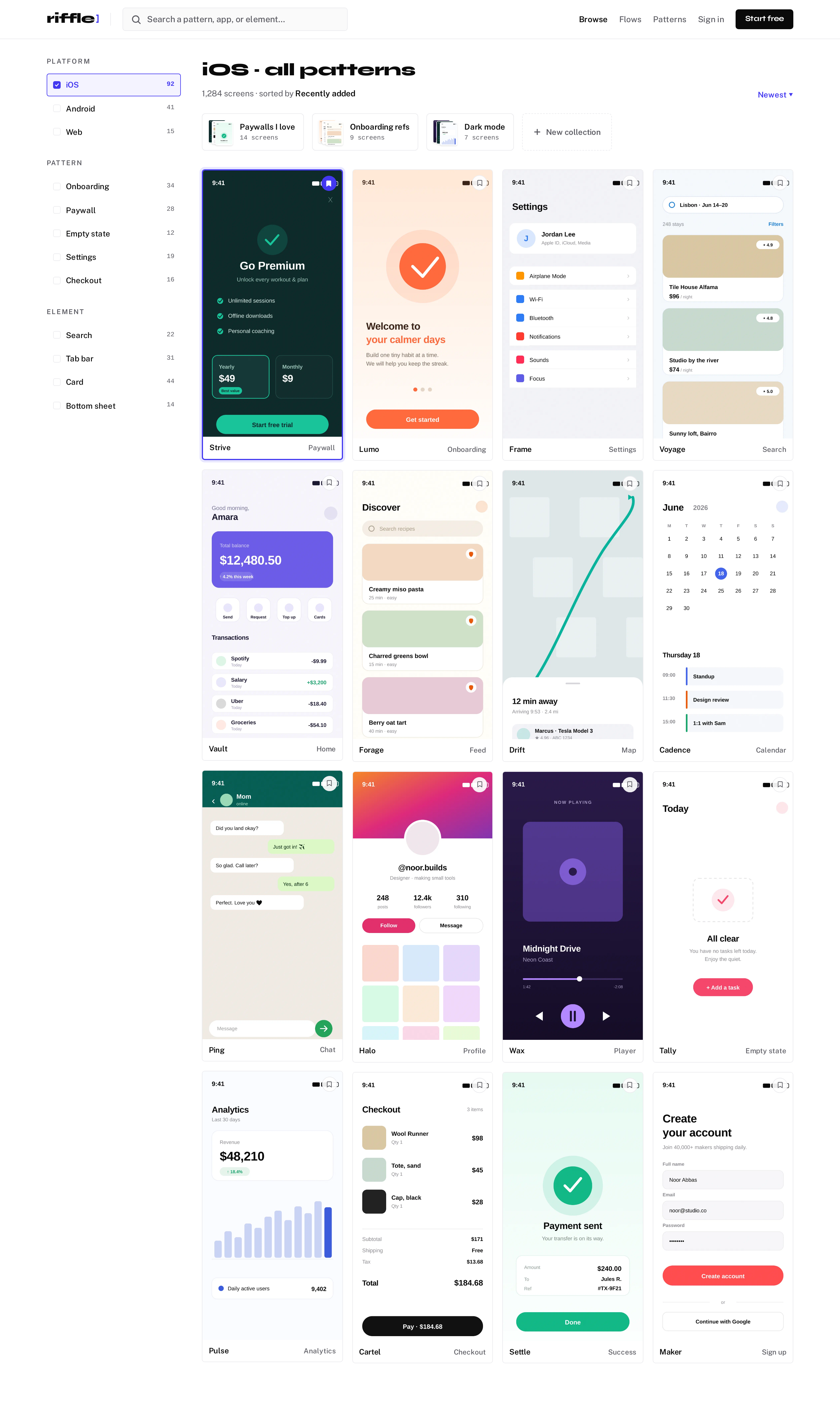 Browse screen