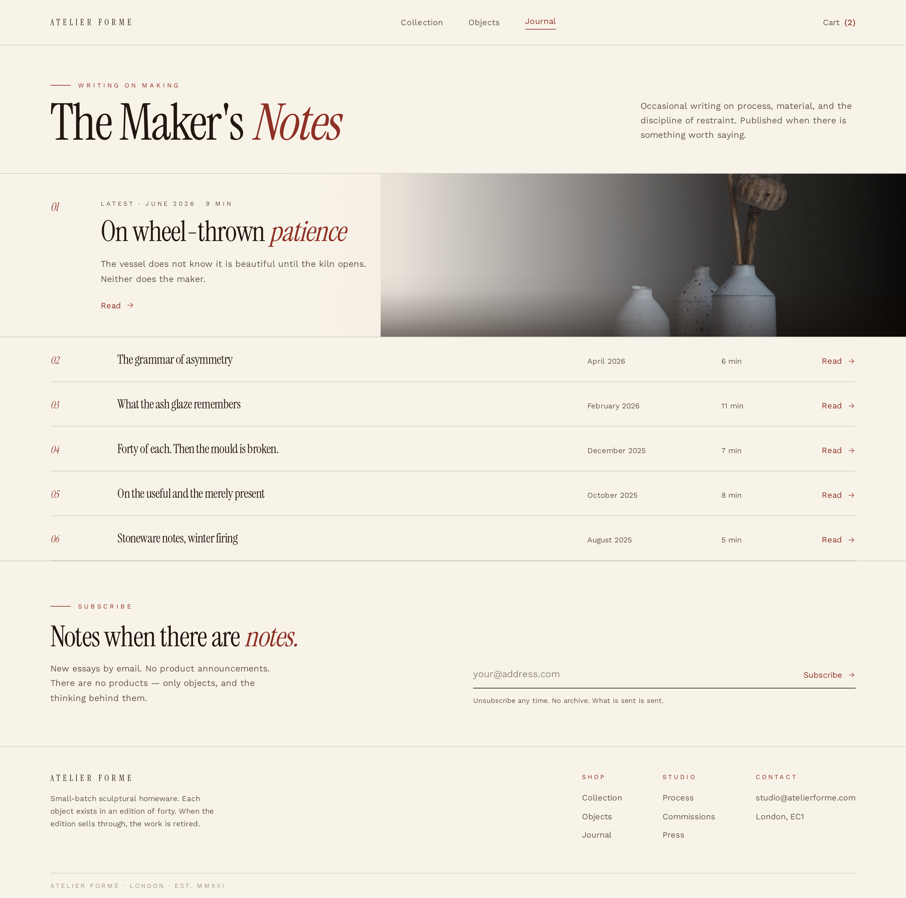 Journal screen