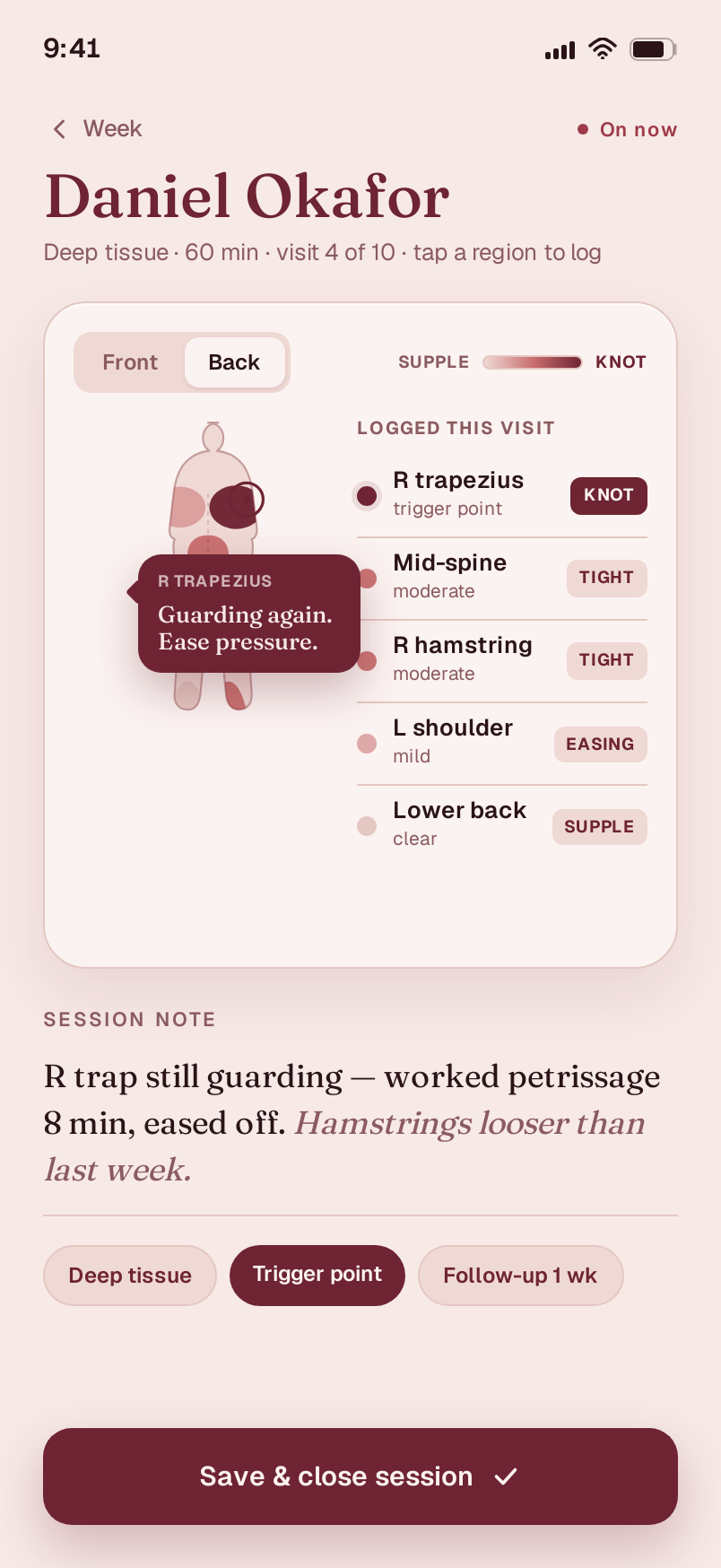 Bodymap screen