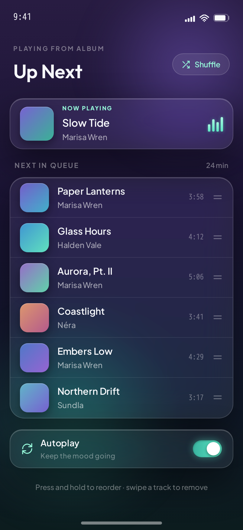 Queue screen