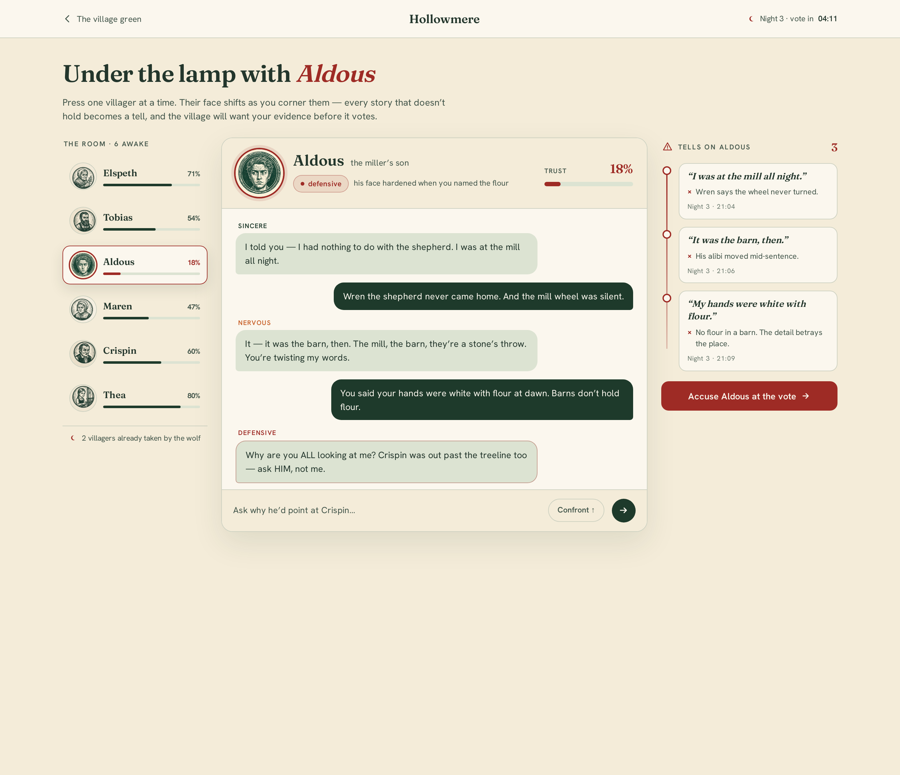 Interrogation screen