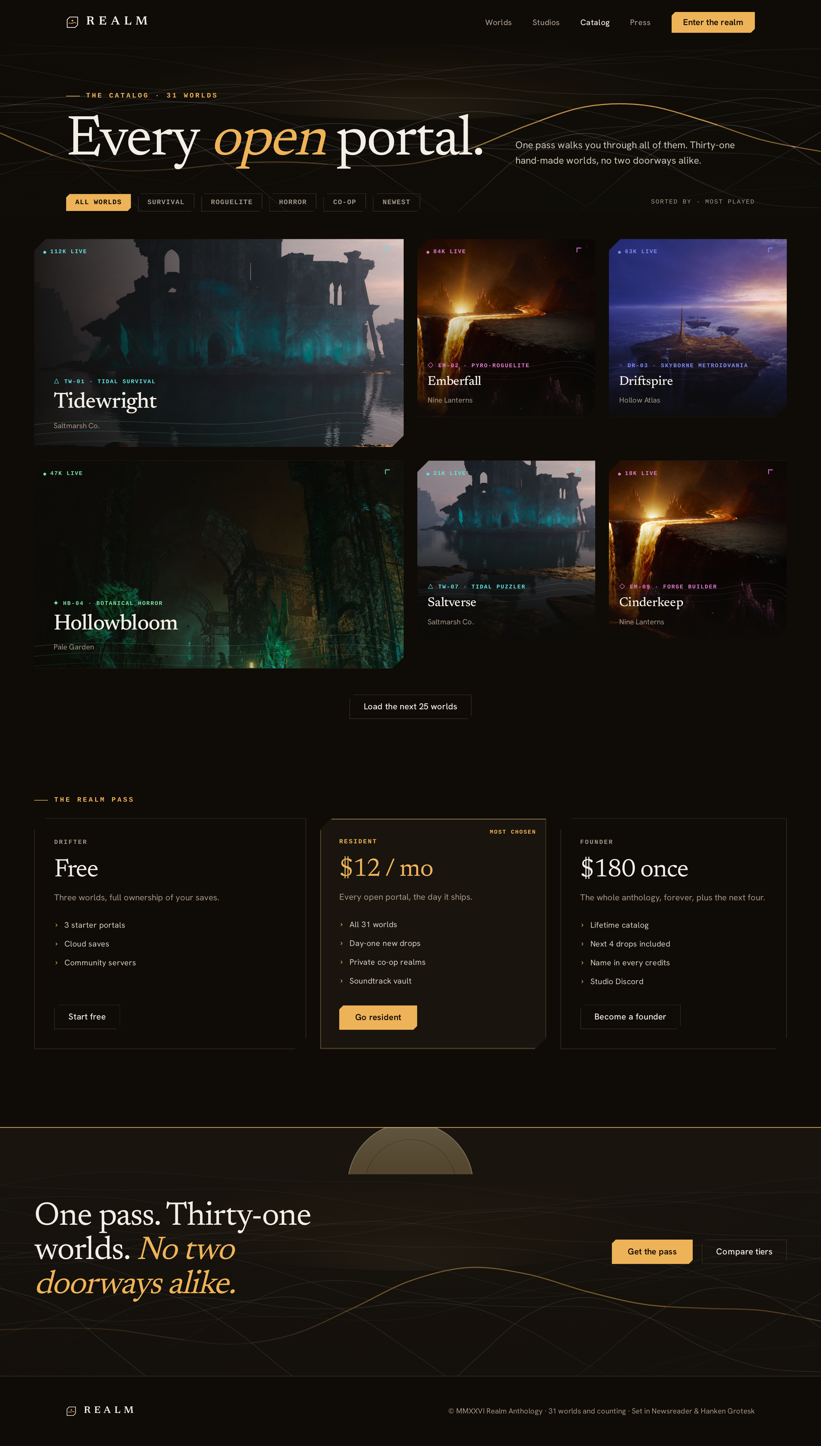 Catalog screen