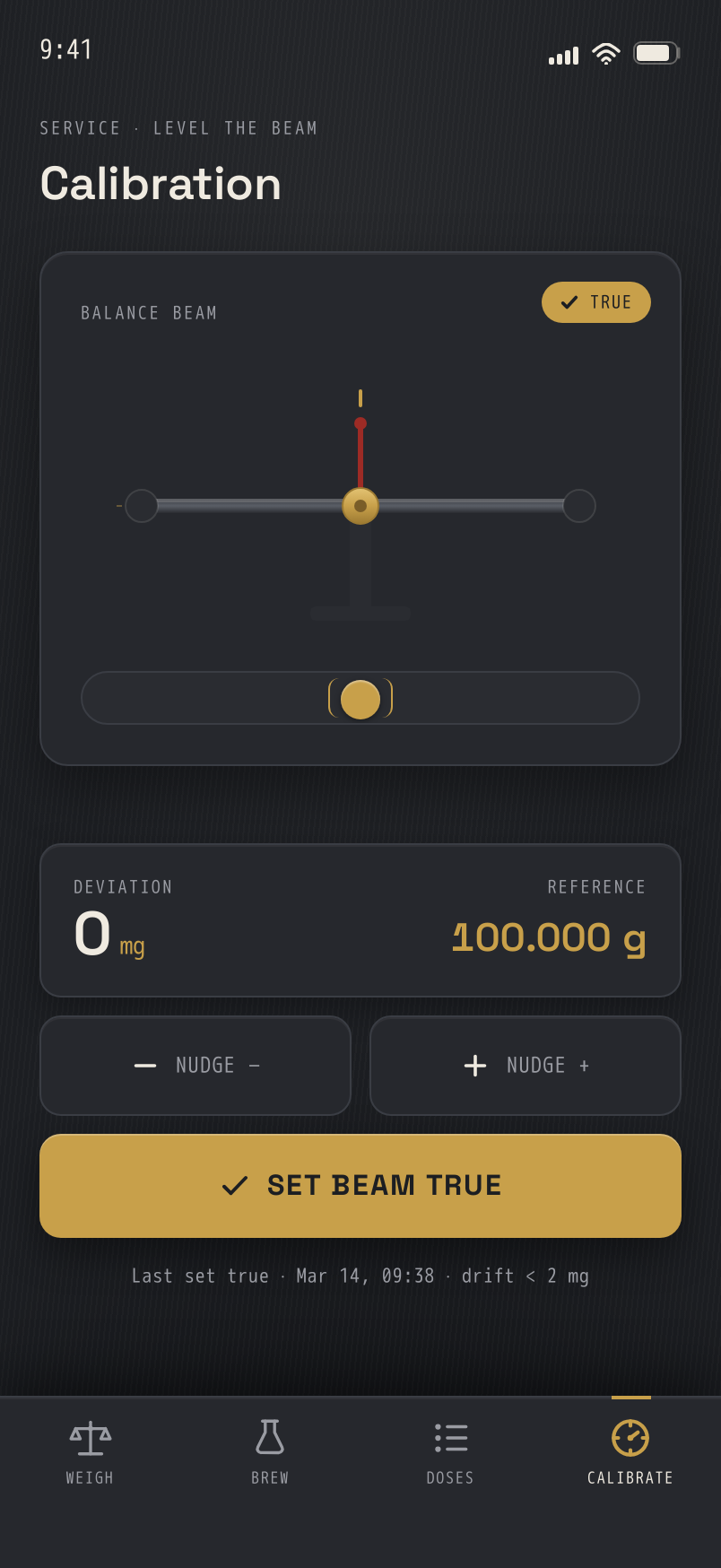 Calibrate screen