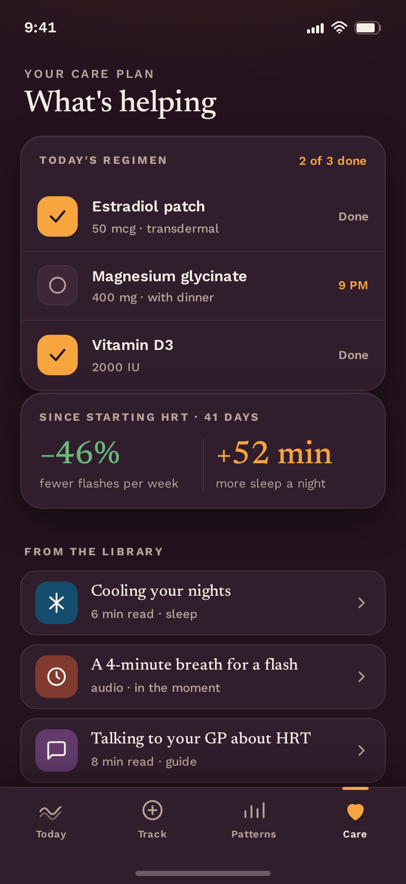 Care screen