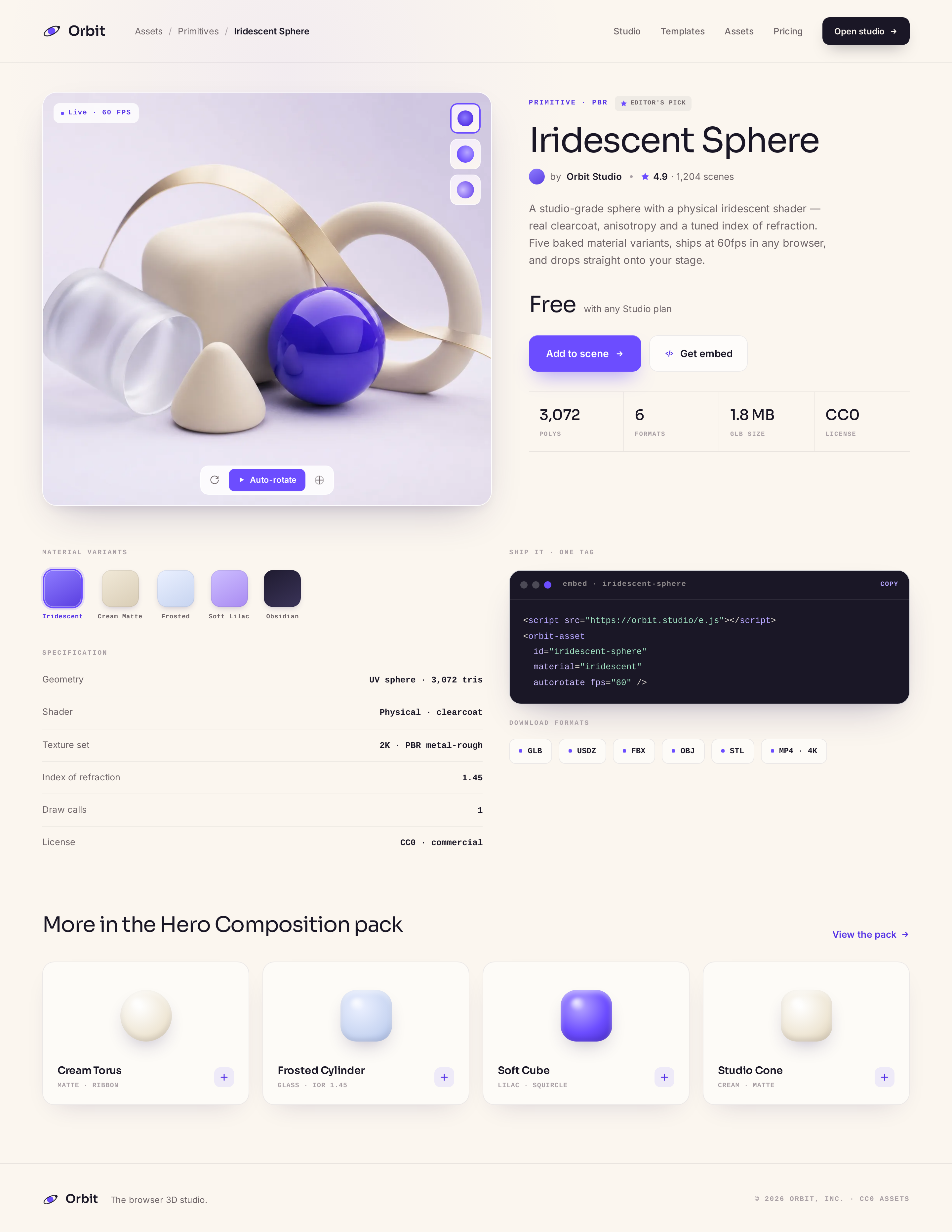 Asset screen