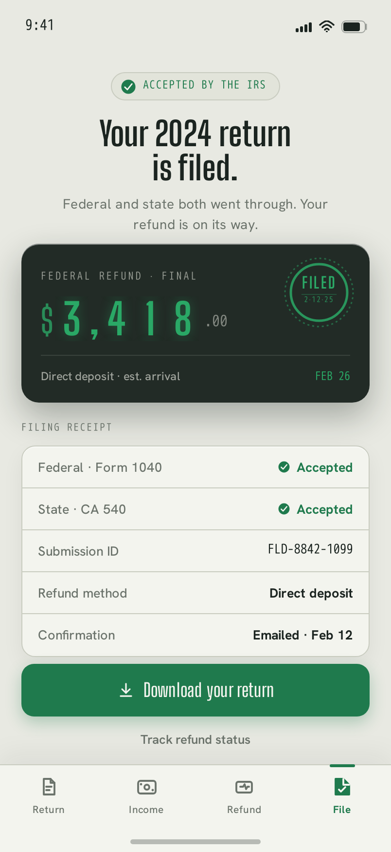 File screen