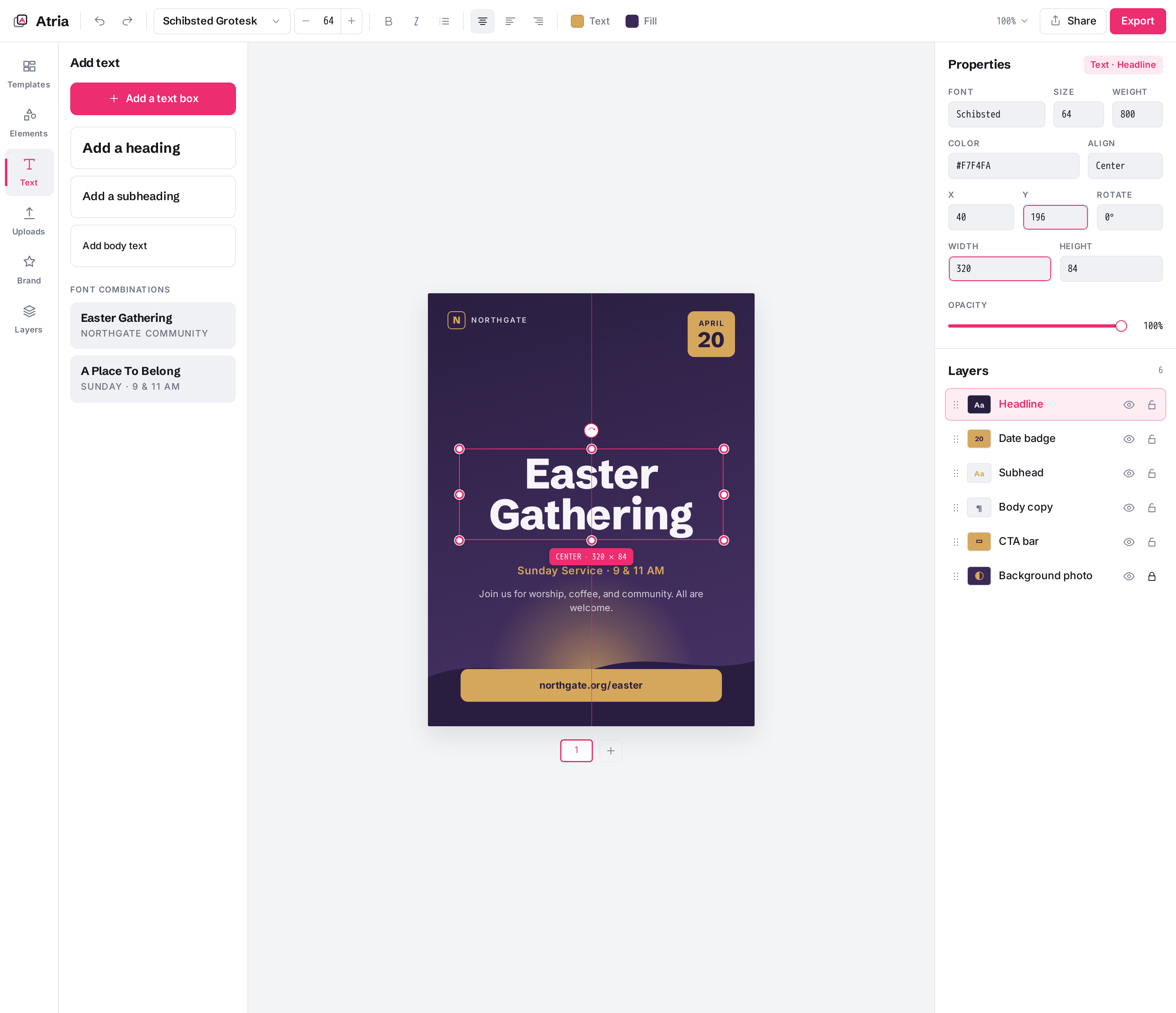 Editor screen