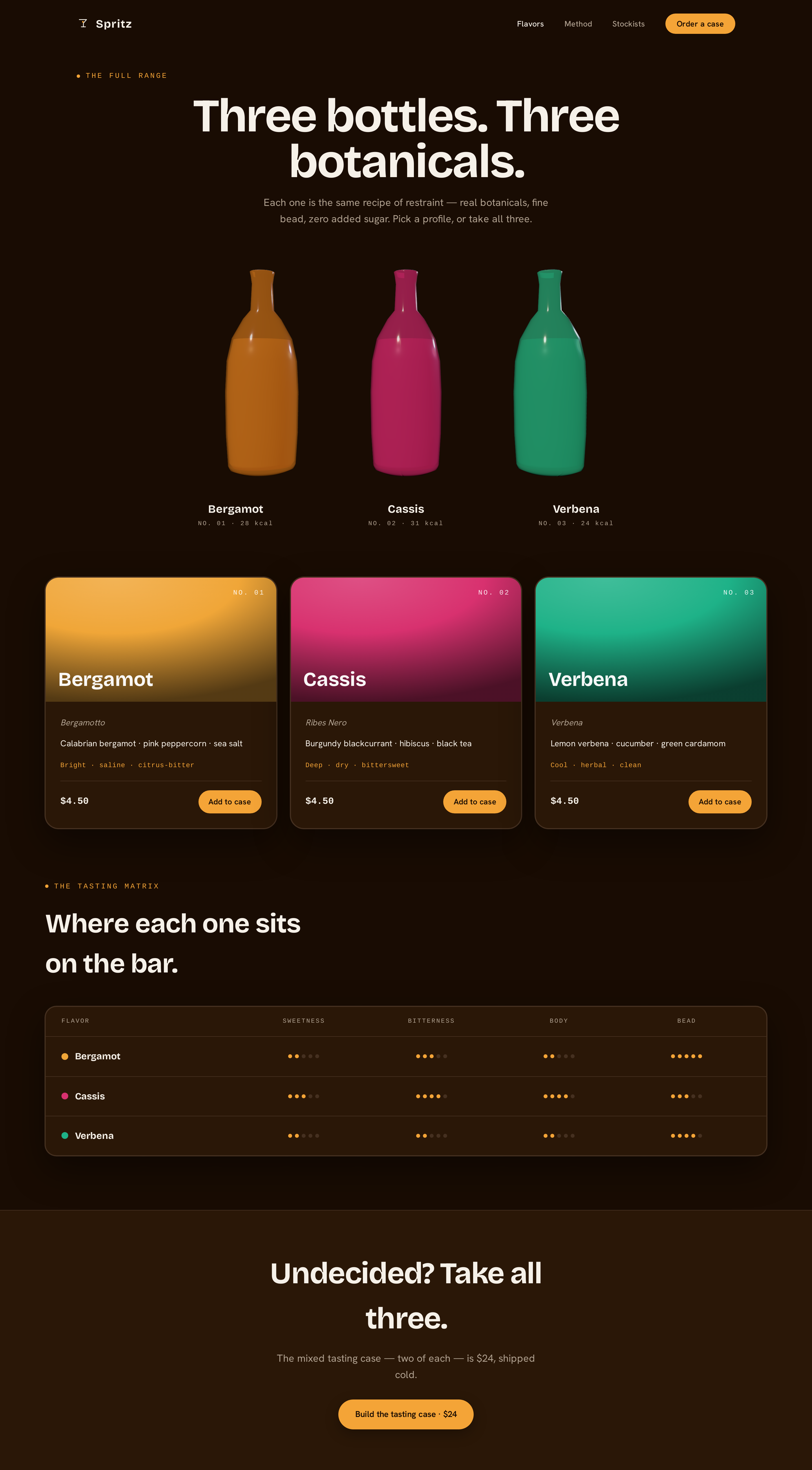 Flavors screen