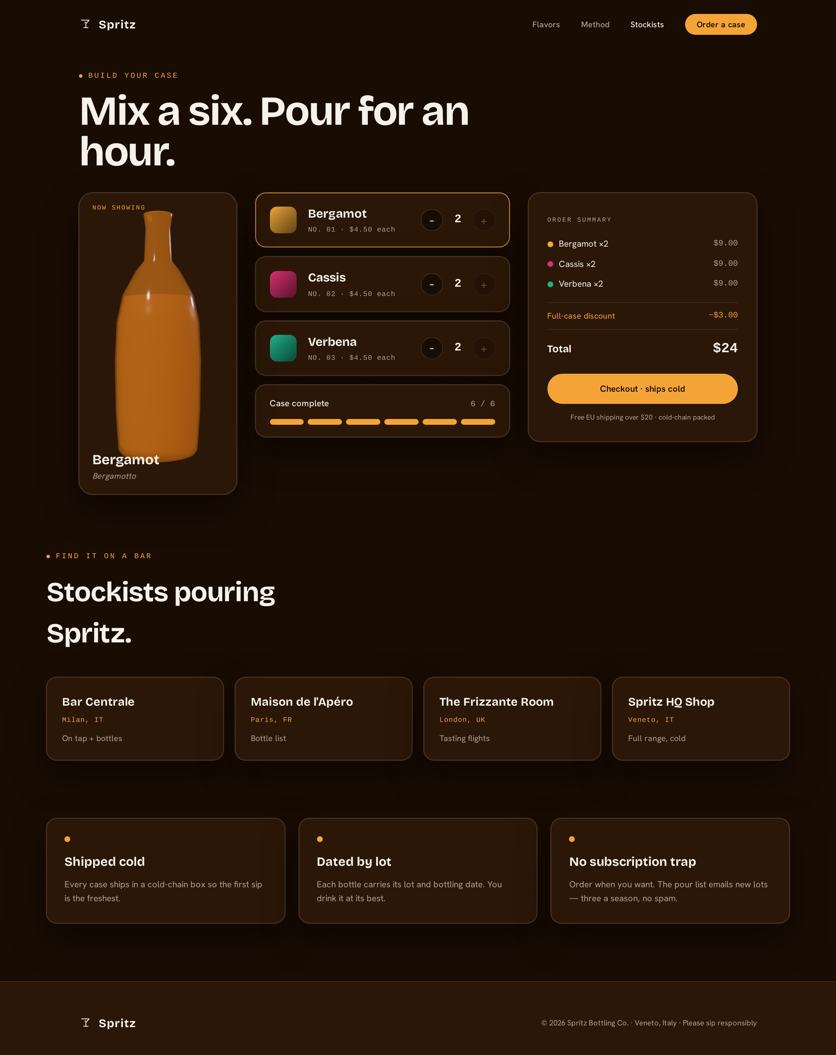 Order screen