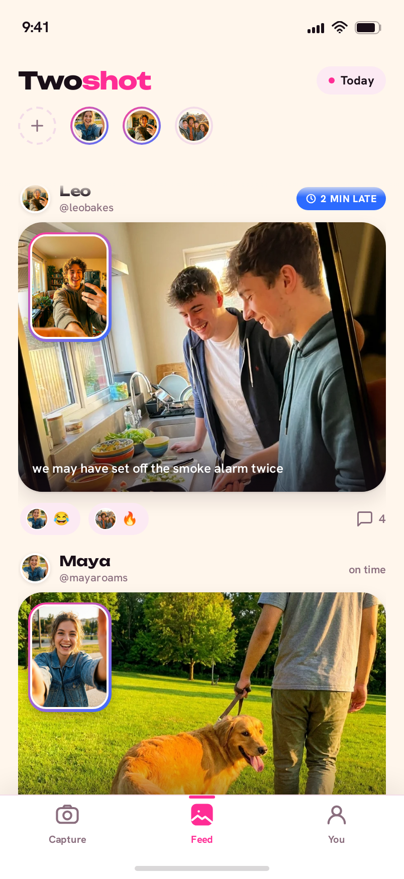 Feed screen