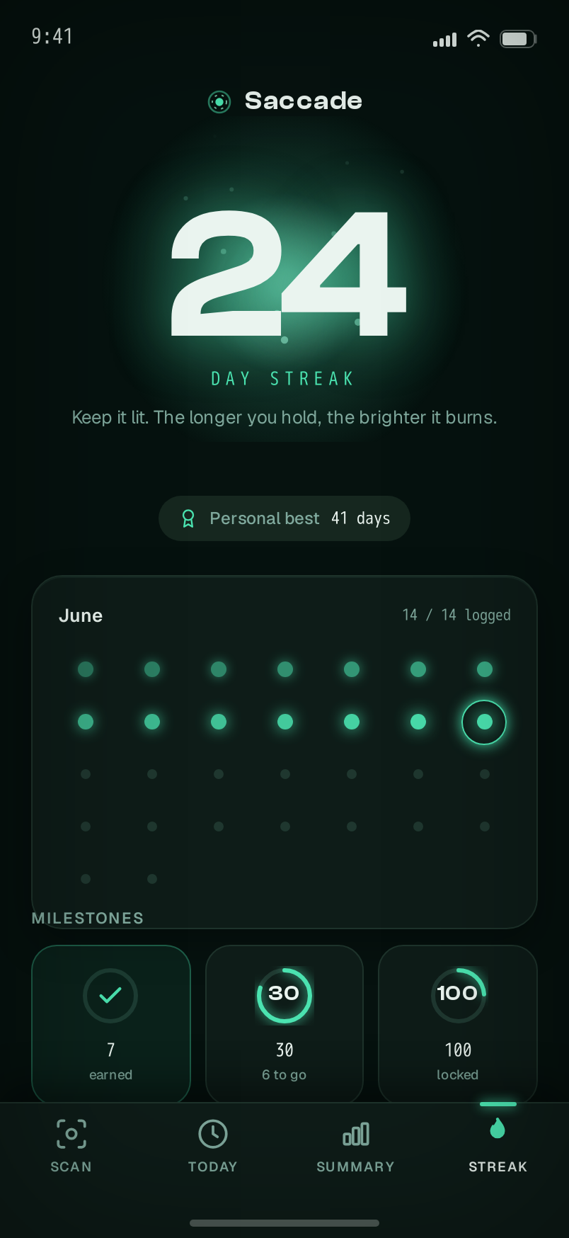 Streak screen