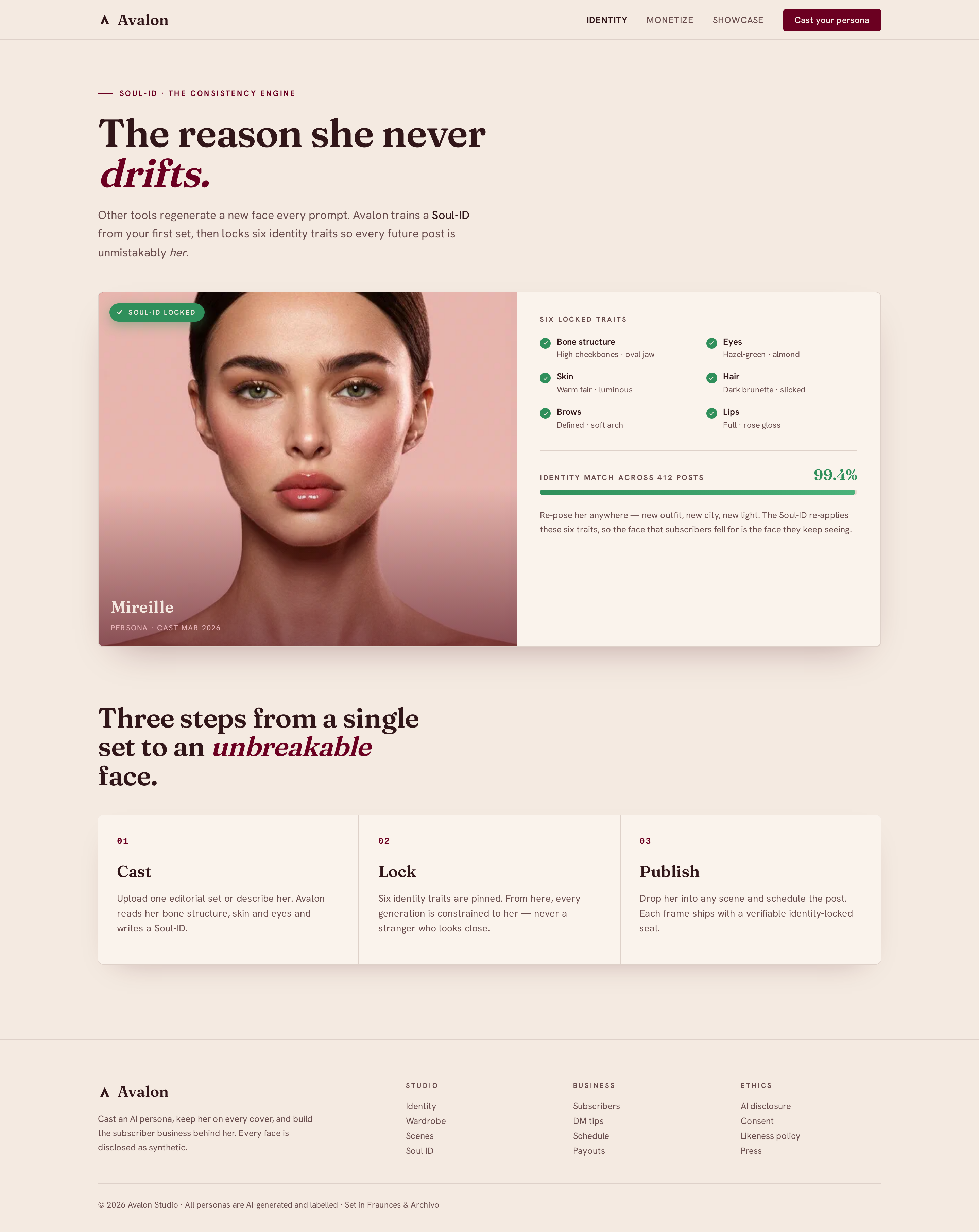 Identity screen