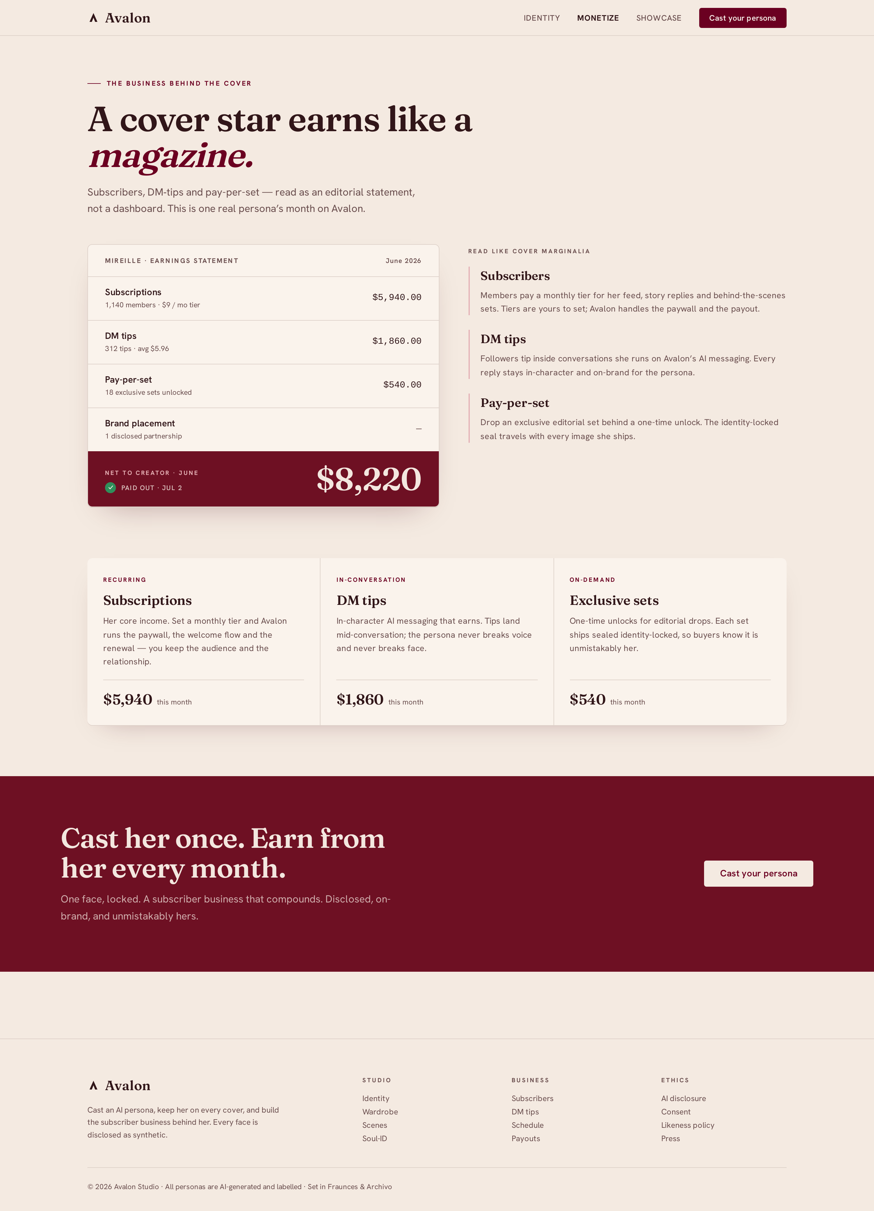 Monetize screen