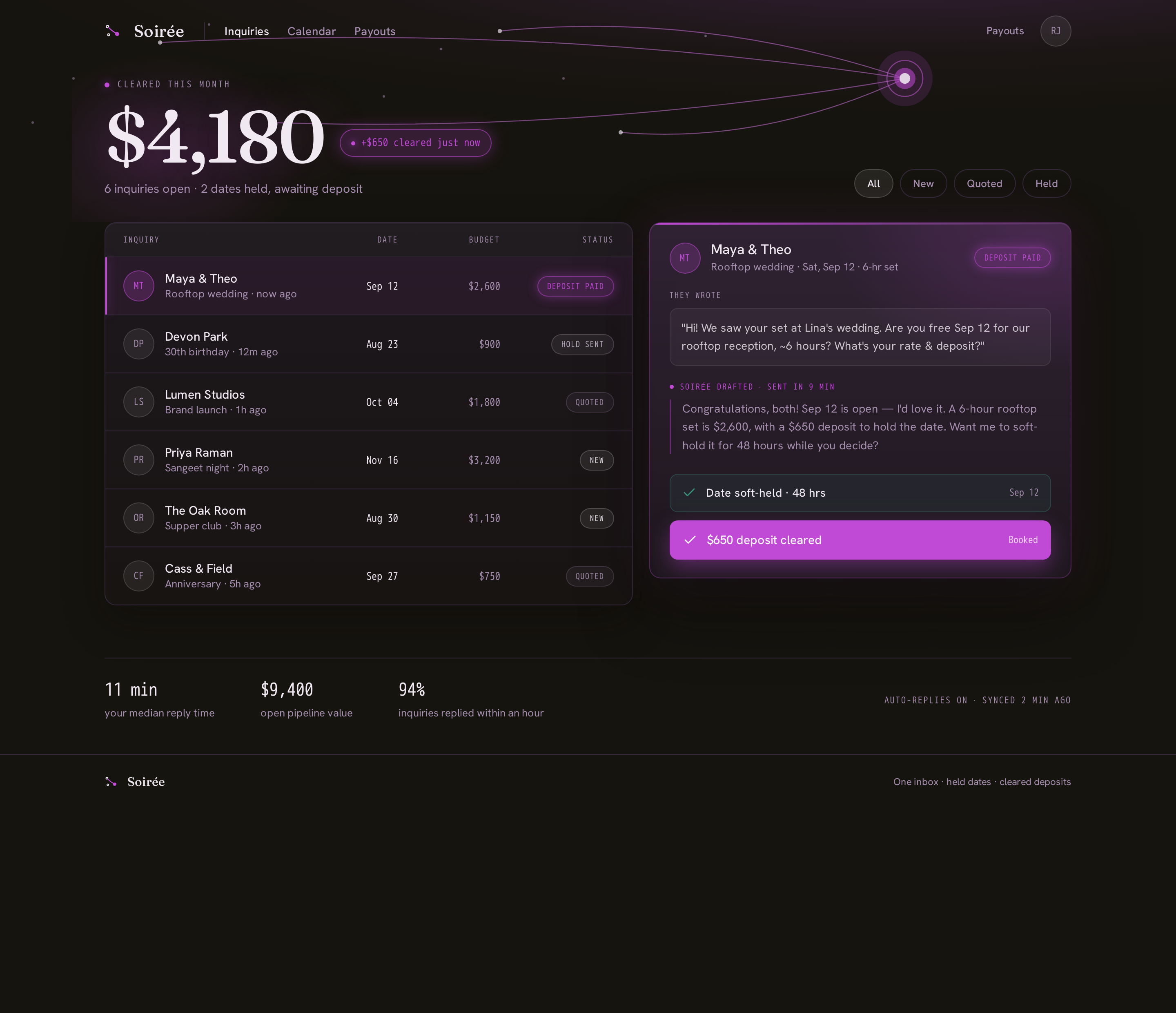 Pipeline screen