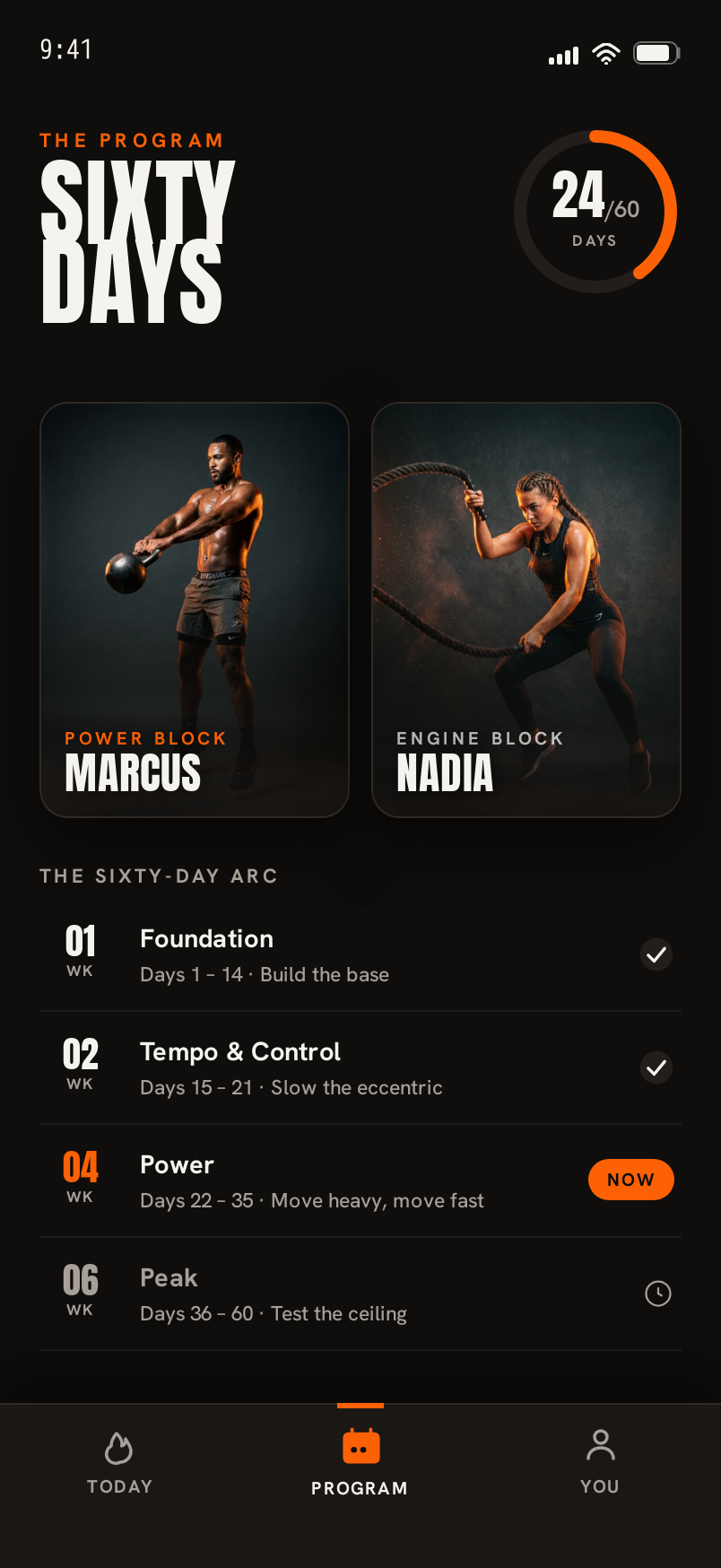 Program screen