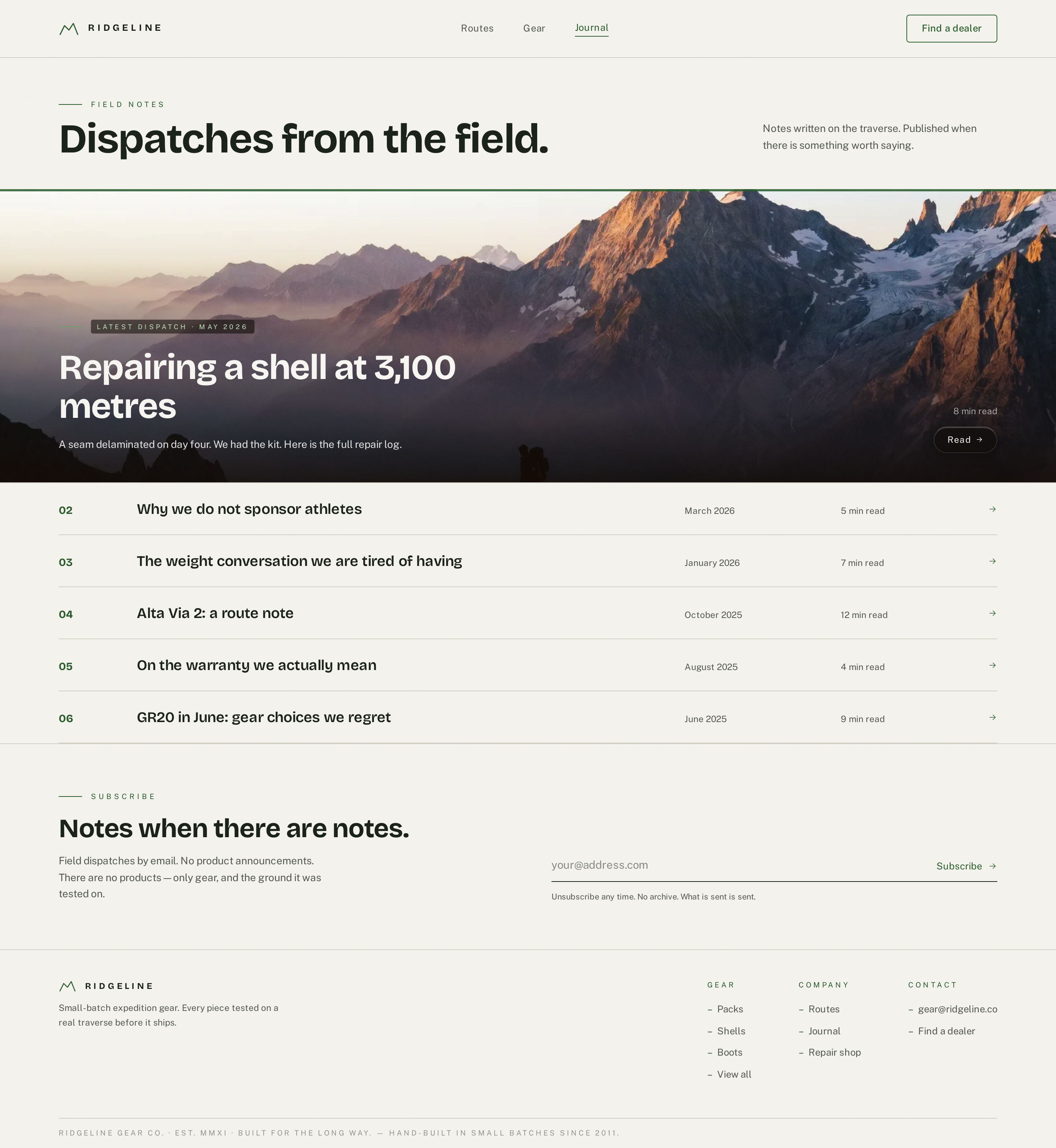 Journal screen
