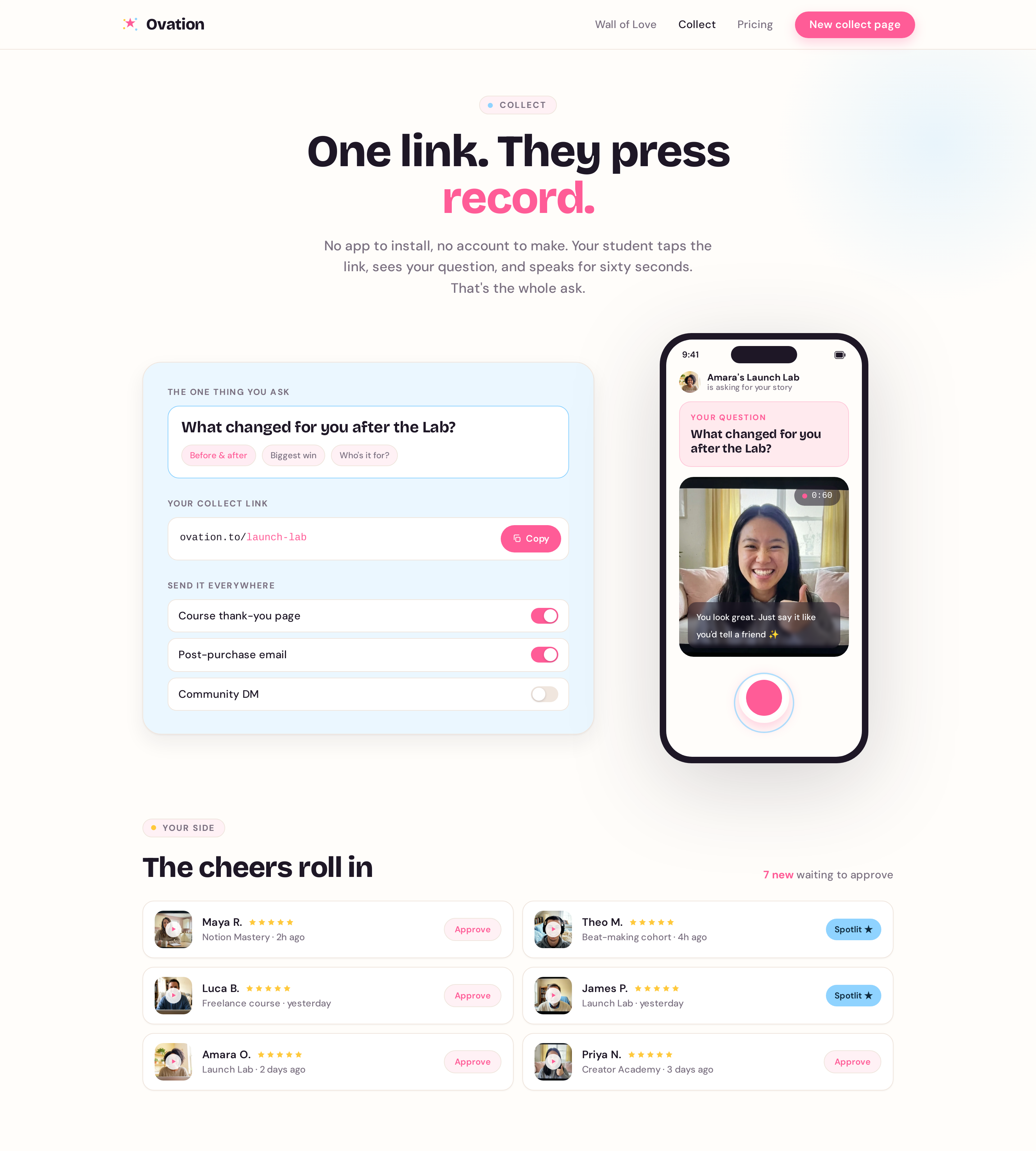 Collect screen