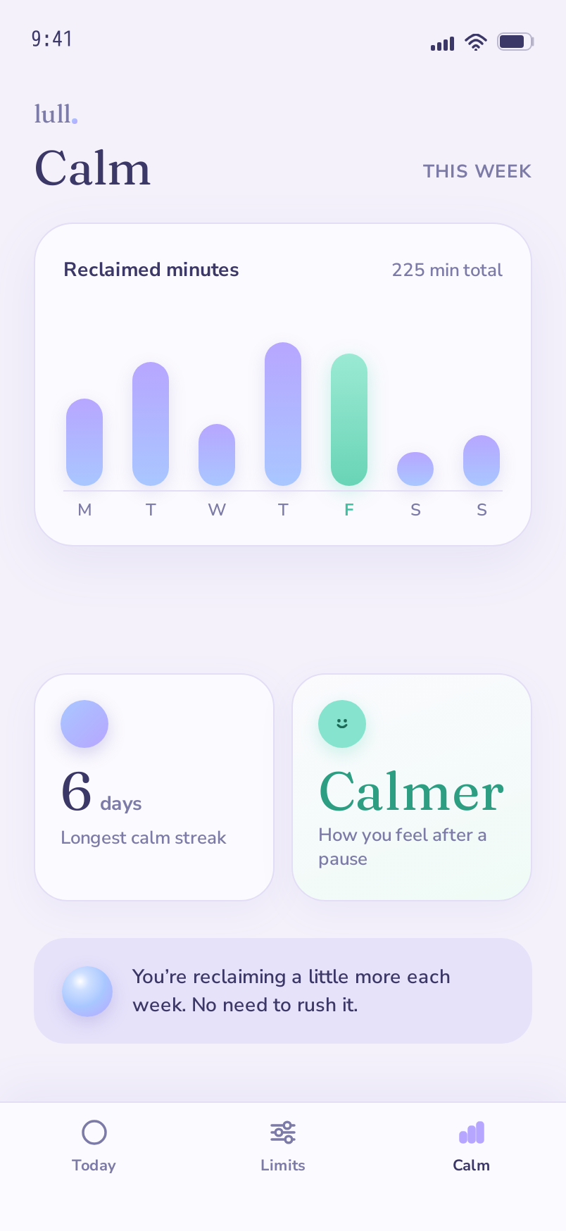 Calm screen