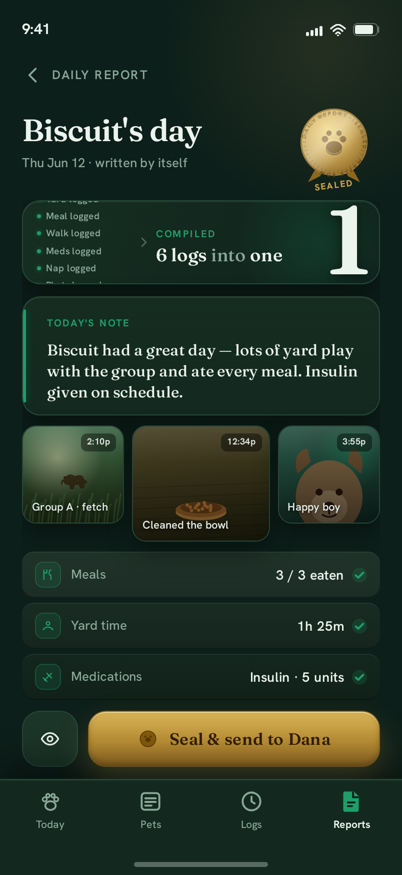 Report screen