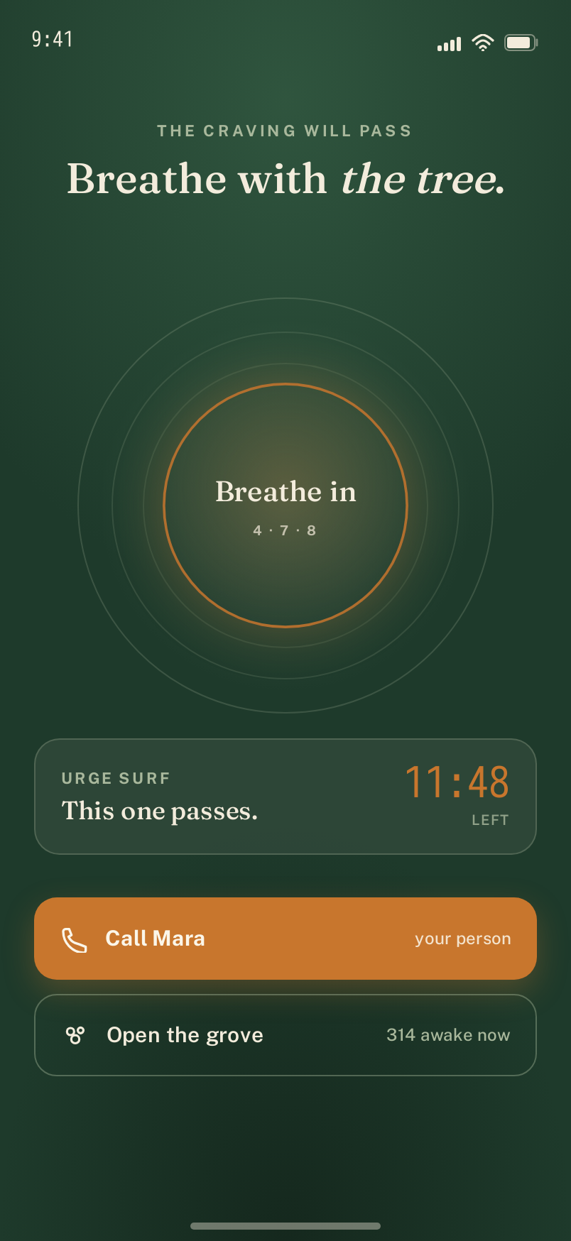 Breathe screen