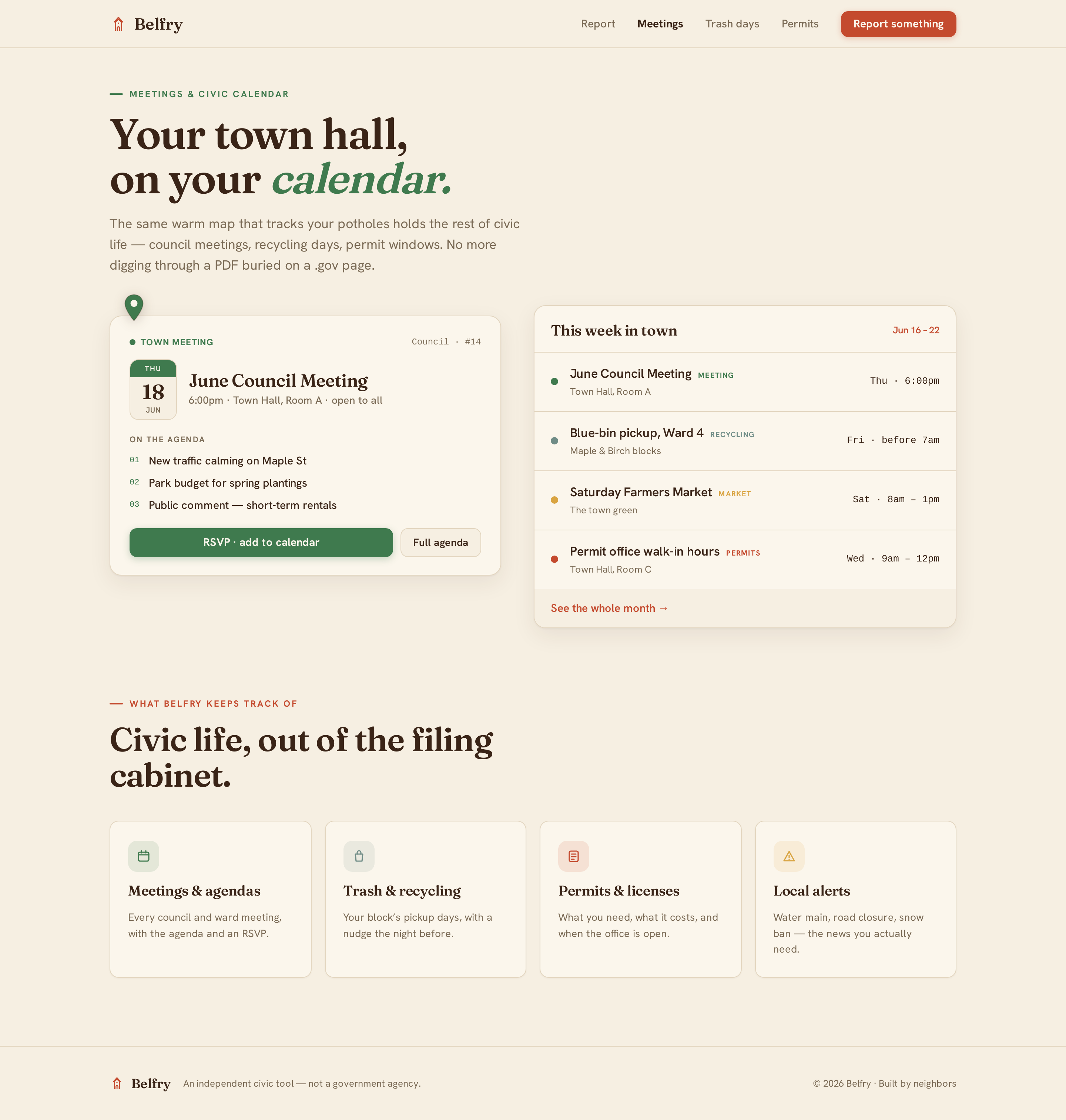 Meetings screen