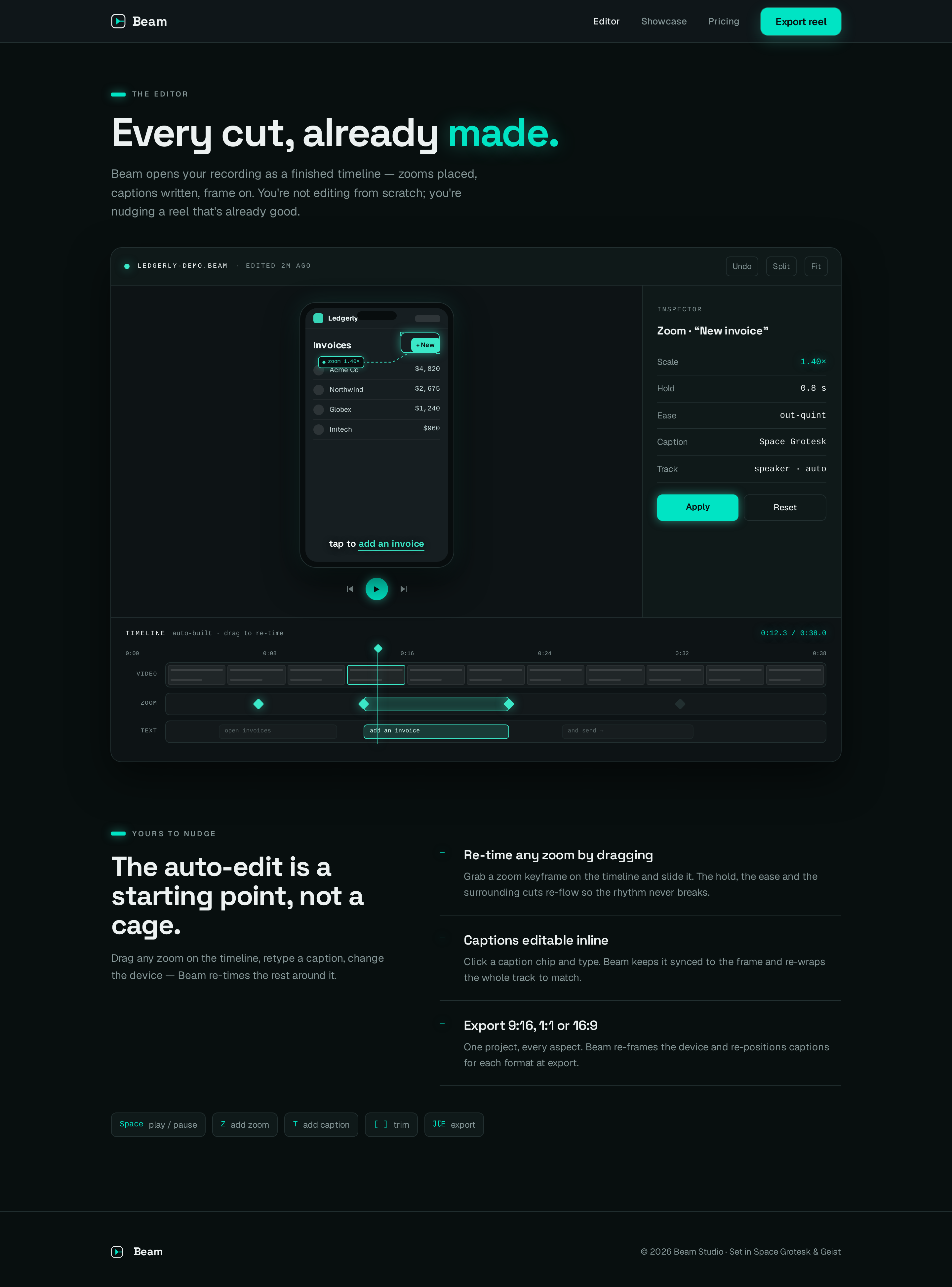 Editor screen