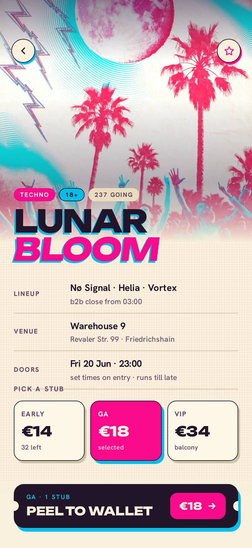 Event screen