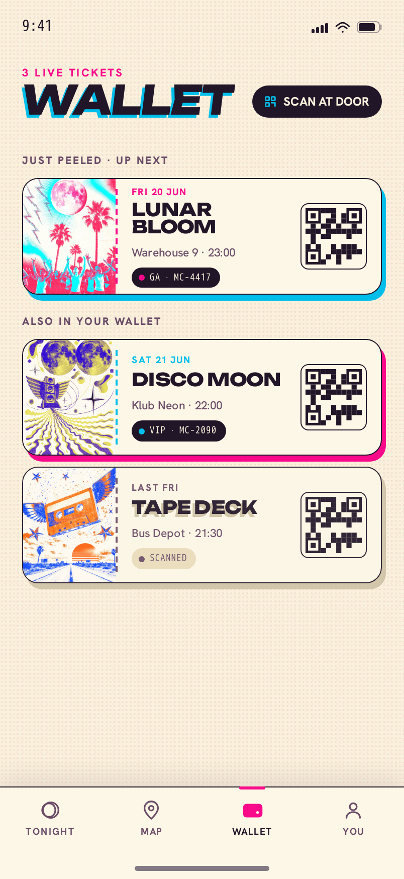 Wallet screen