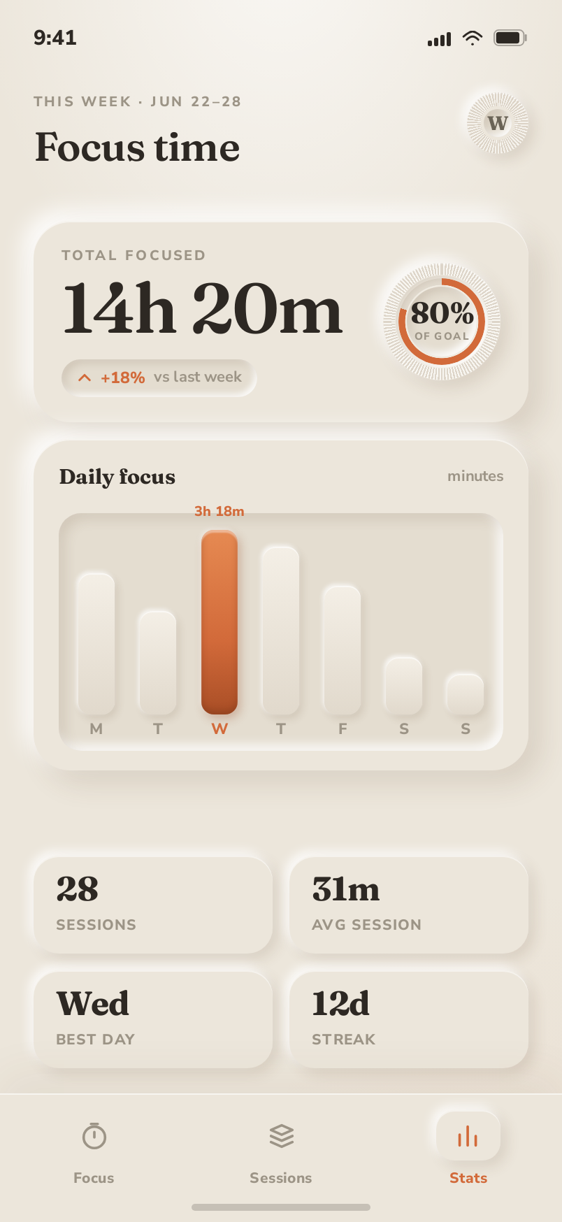 Stats screen