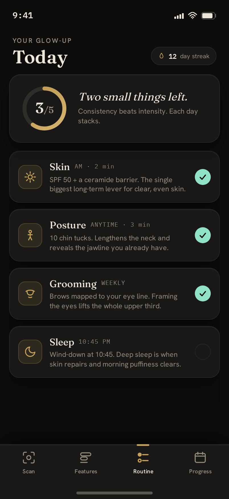 Routine screen