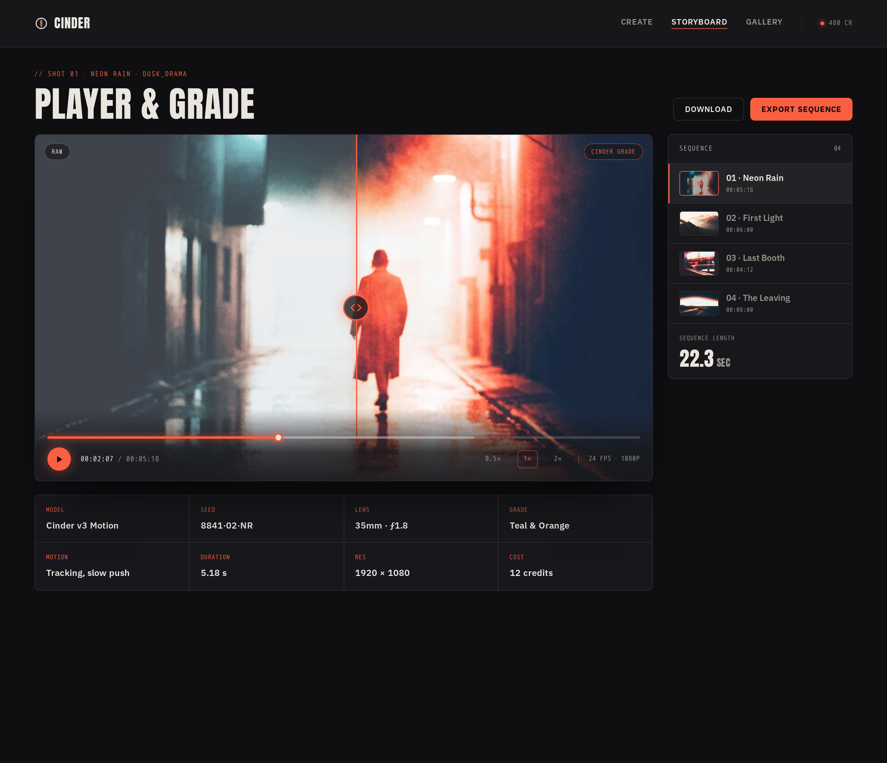 Player screen