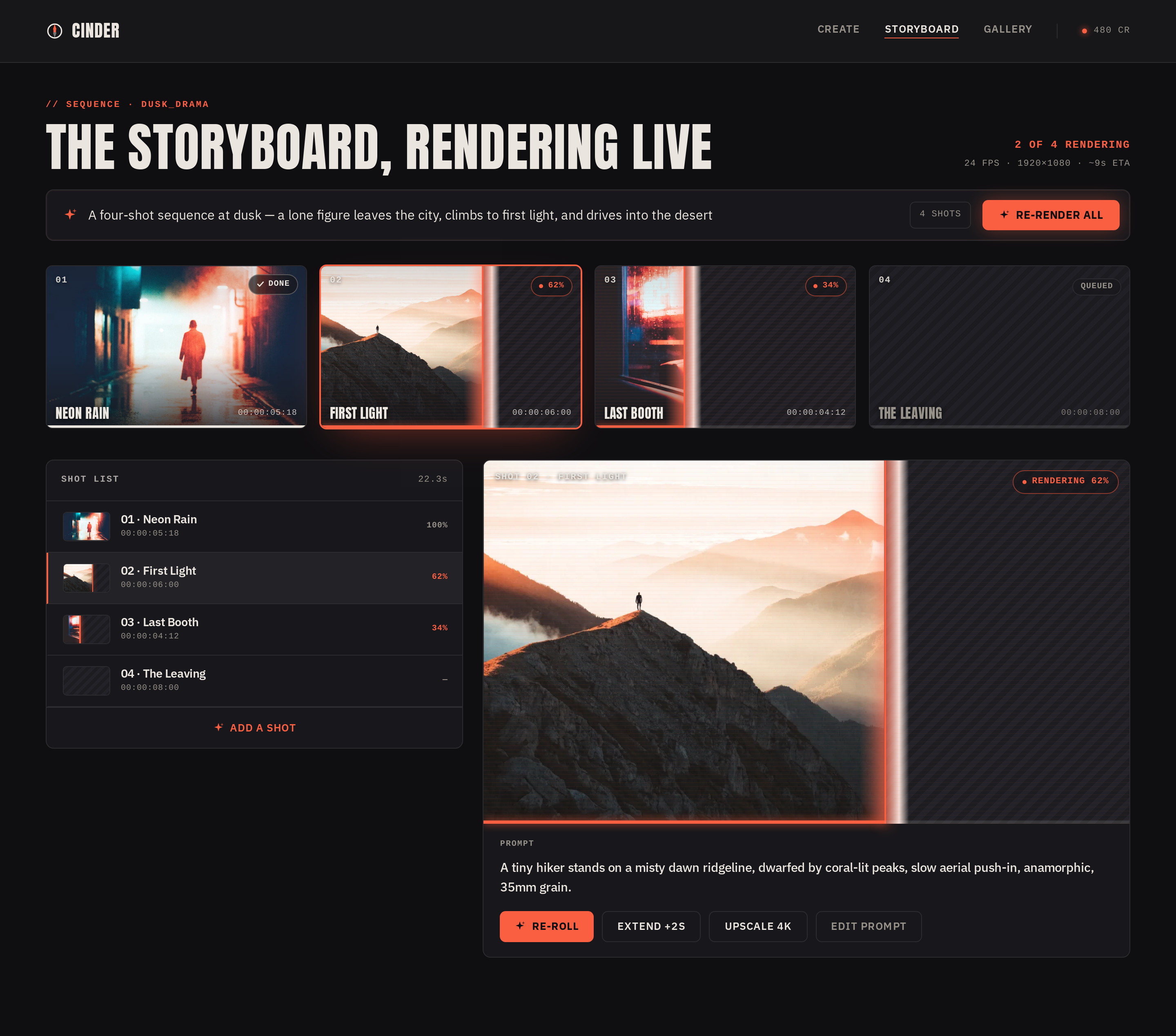 Storyboard screen