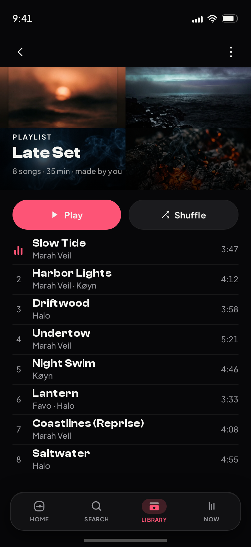 Playlist screen