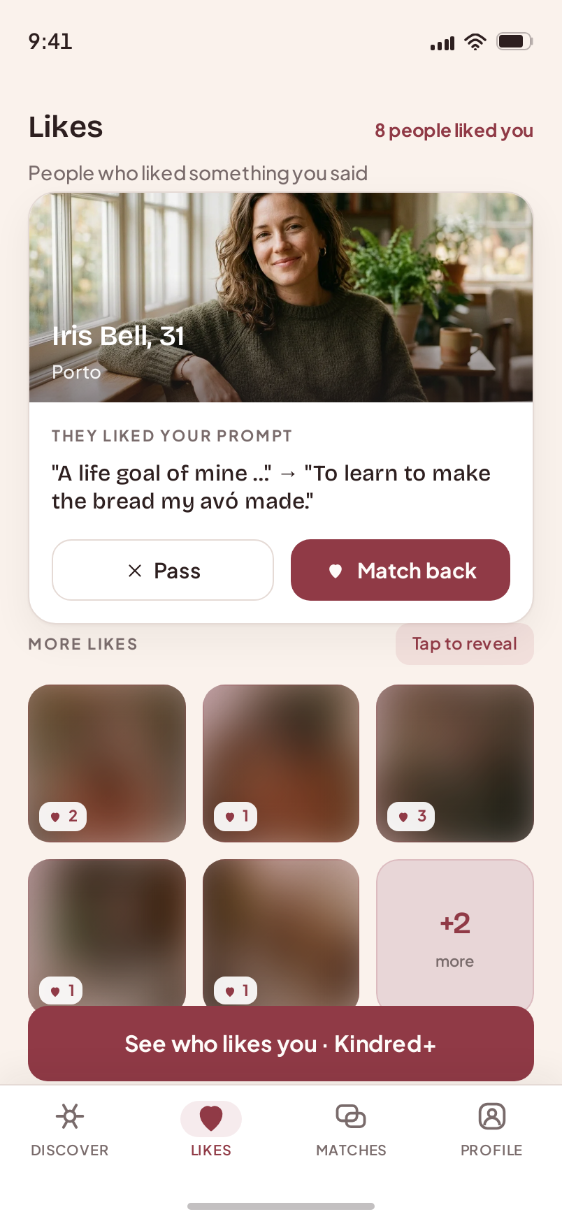 Likes screen