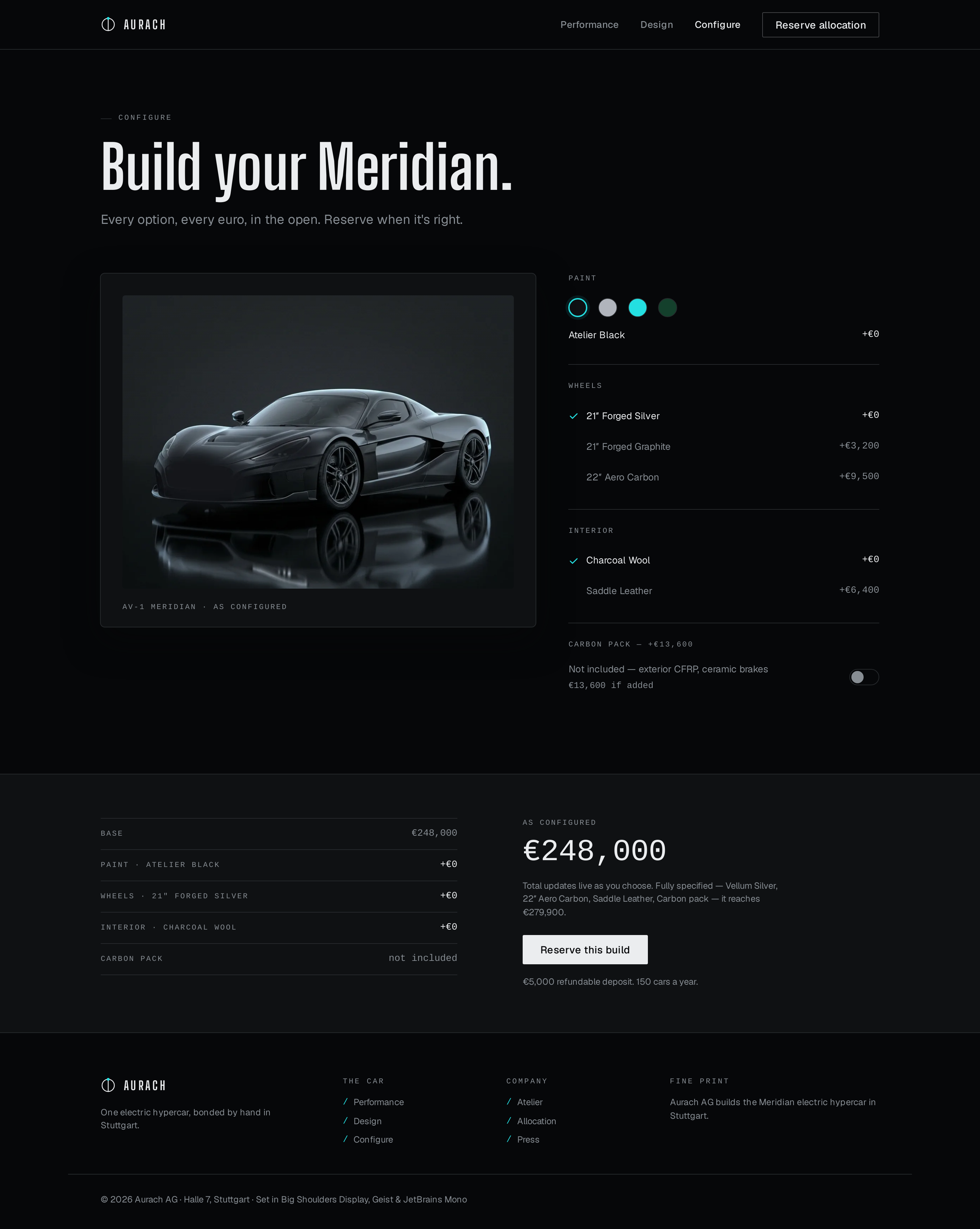 Configure screen