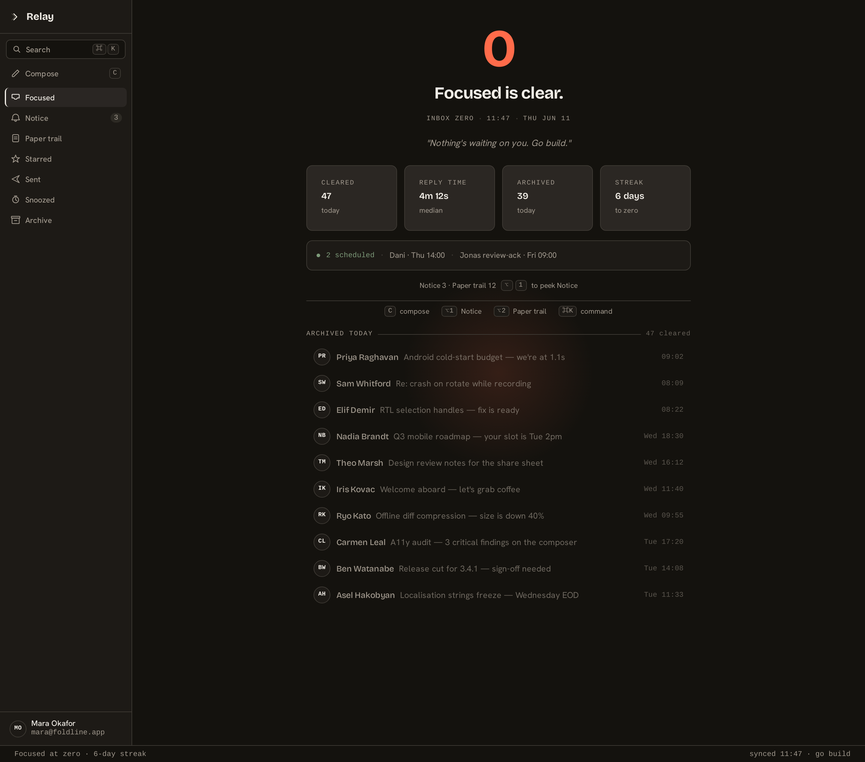 Zero screen