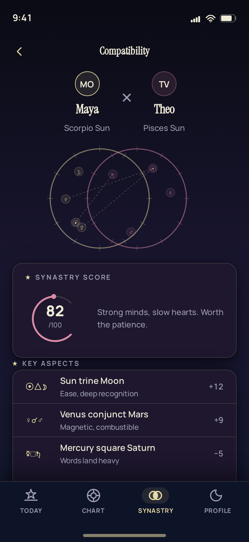 Synastry screen