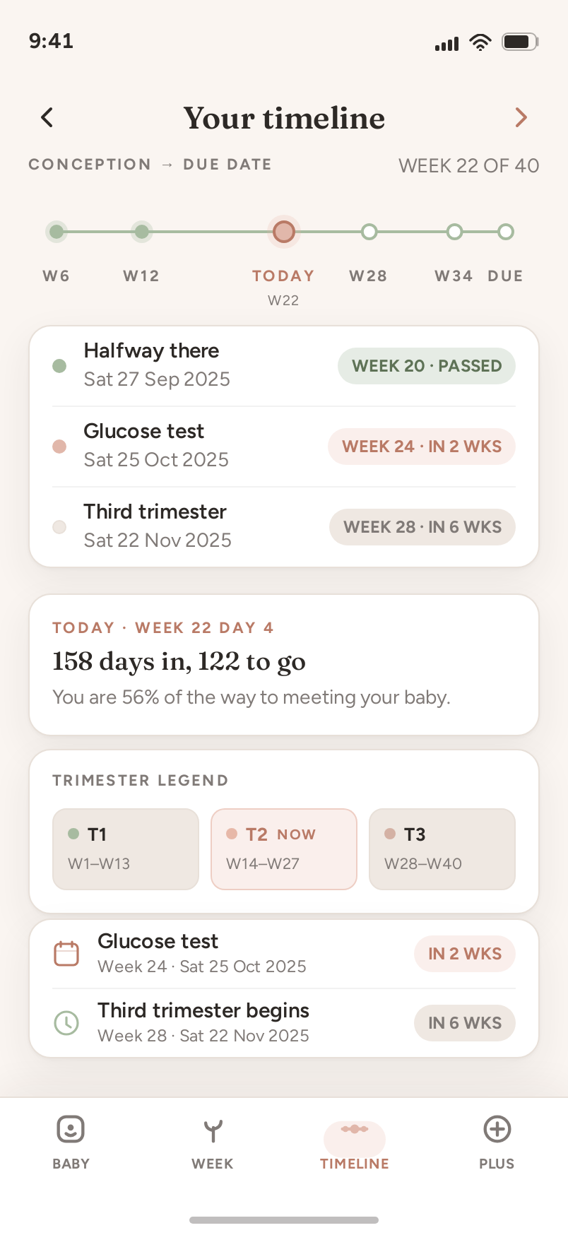 Timeline screen