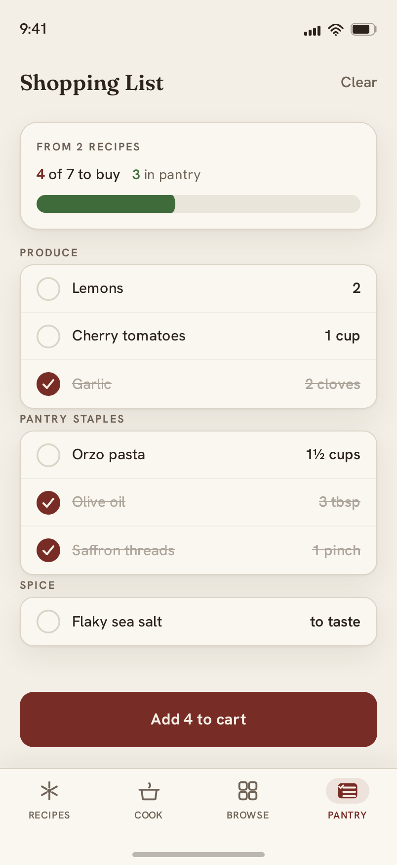 Pantry screen